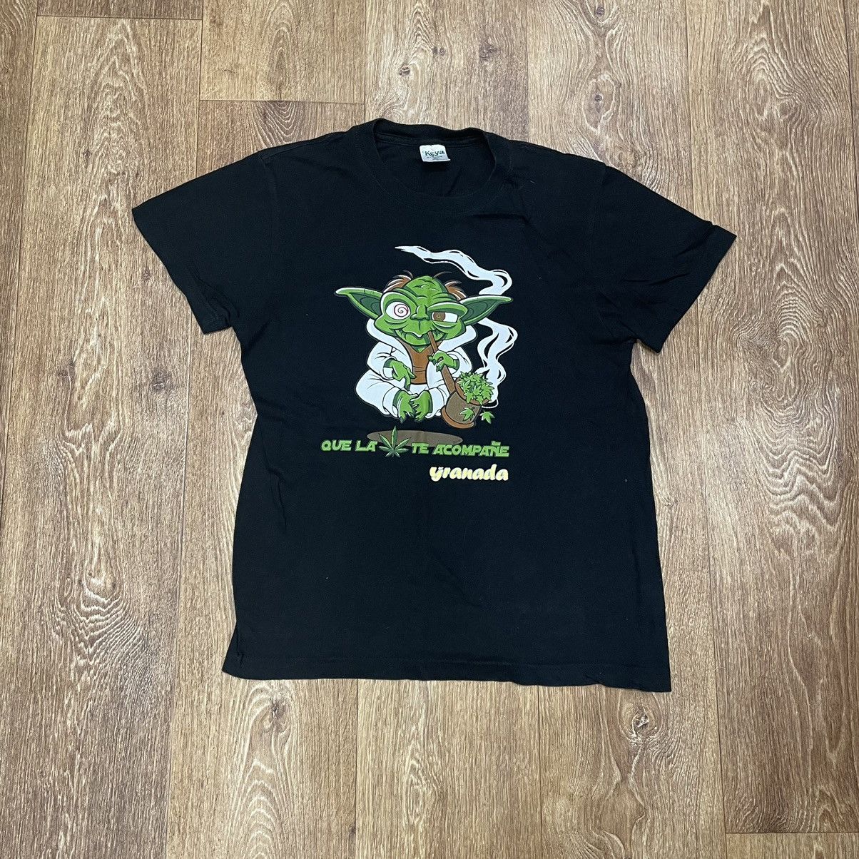 image of Y2K Humor Tee 420 Weed T-Shirt Streetwear in Black, Men's (Size Small)