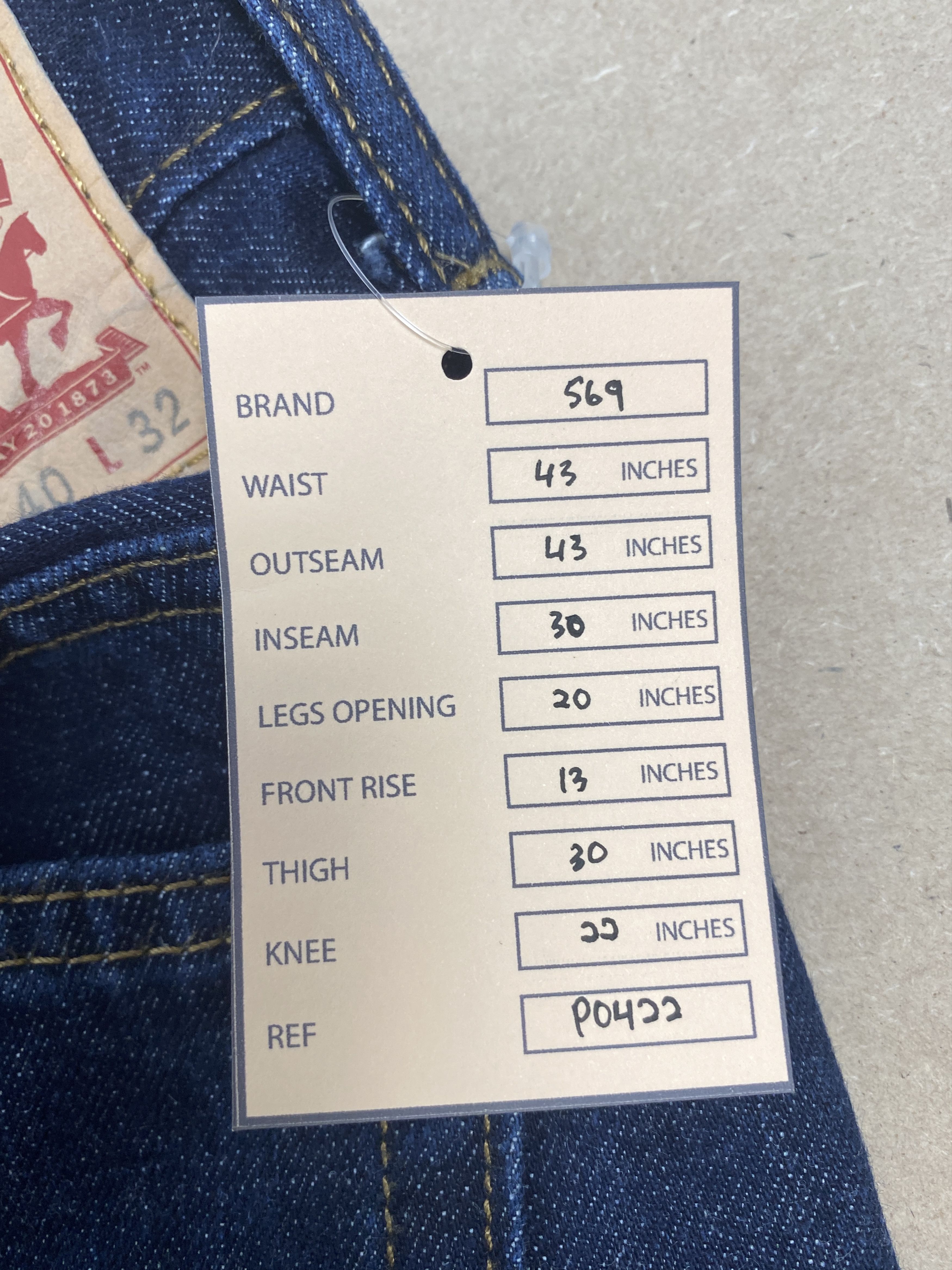 Levi's Vintage Levis 569 Straight Cut Distressed Blue Jeans Size US 43 - 18 Thumbnail