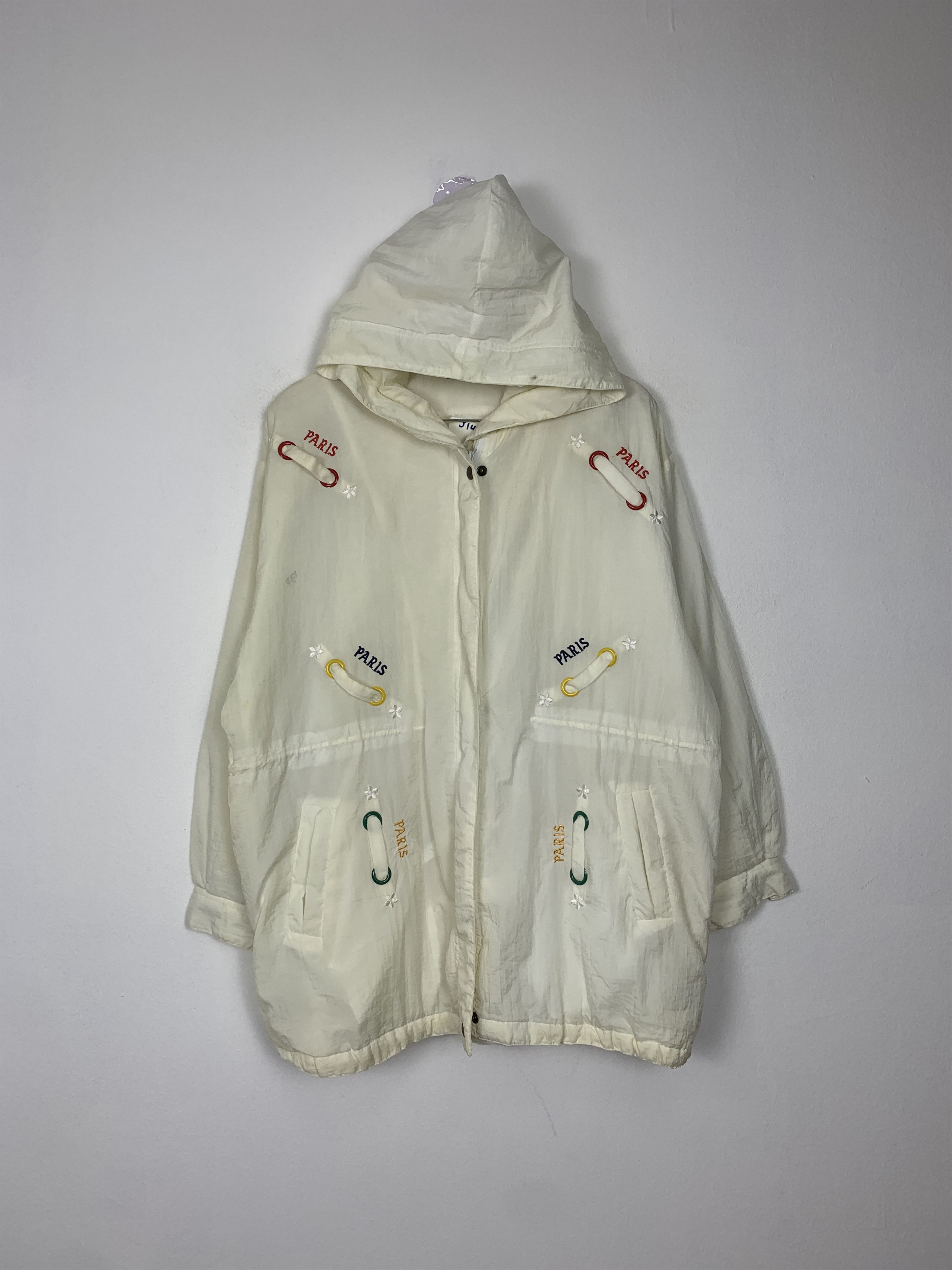 image of Avant Garde x Vintage Leomarina Boutique Zip Up Hoodie Jacket in White, Men's (Size Large)