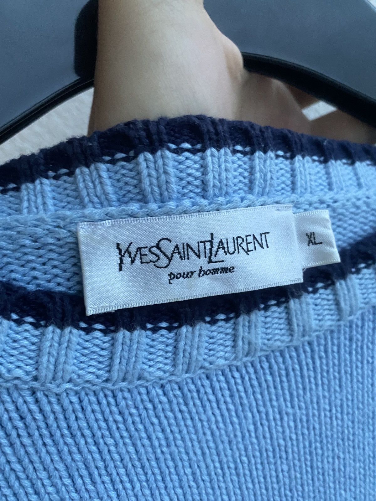 Yves Saint Laurent Blue YSL Sweater Knit Saint Laurent Jacket Size US XL / EU 56 / 4 - 4 Thumbnail