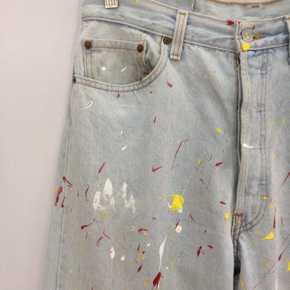 Levi's 80 Levi’s 501 Painted paint Helmut Lang style pants Size US 32 / EU 48 - 4 Thumbnail