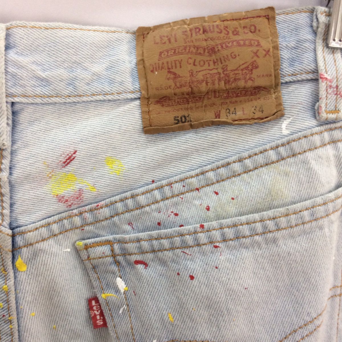 Levi's 80 Levi’s 501 Painted paint Helmut Lang style pants Size US 32 / EU 48 - 11 Thumbnail