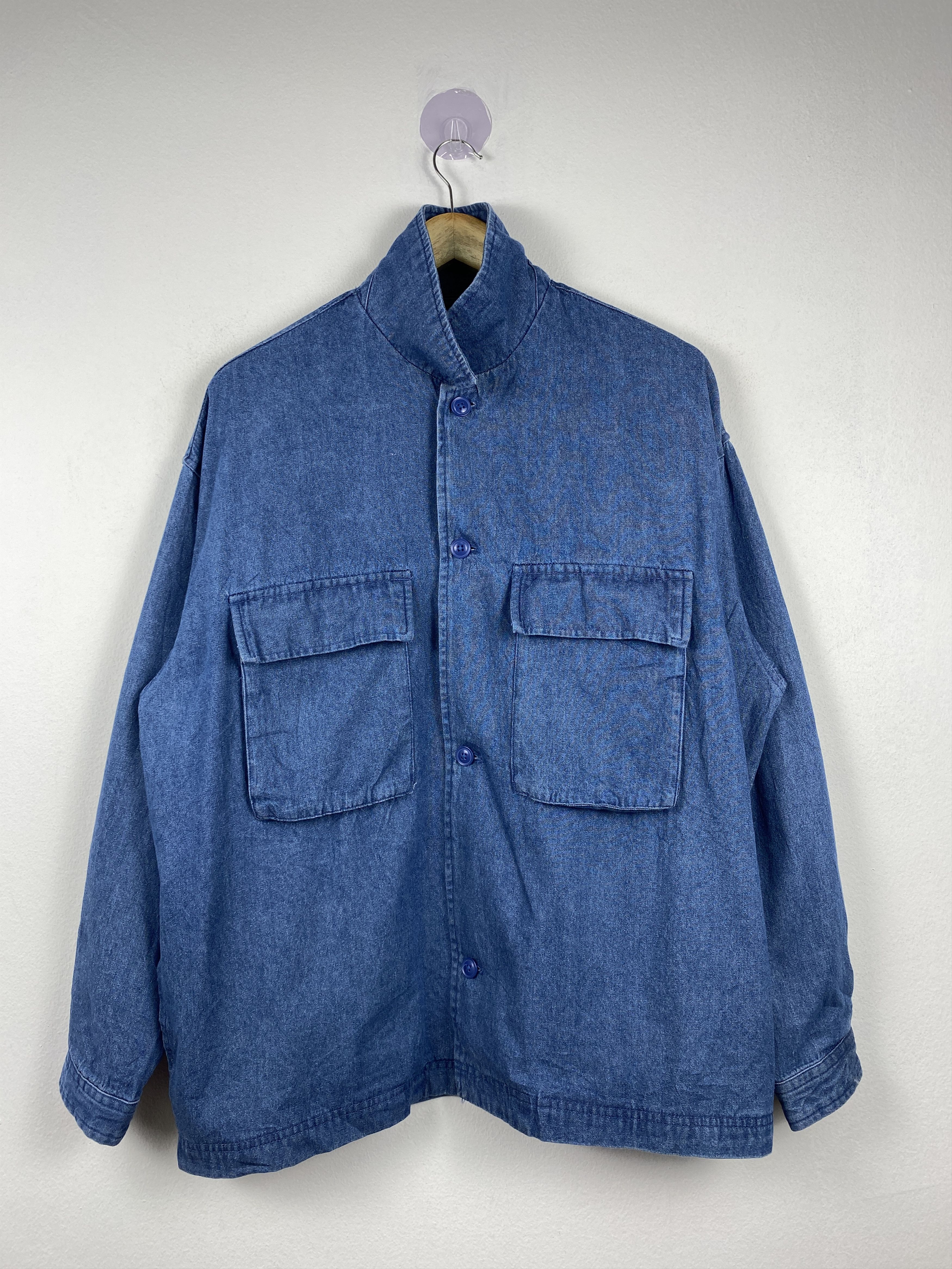 Japanese Brand × Vintage Vintage Lounge Wear Button Up Denim Jacket Size US L / EU 52-54 / 3 - 1 Thumbnail
