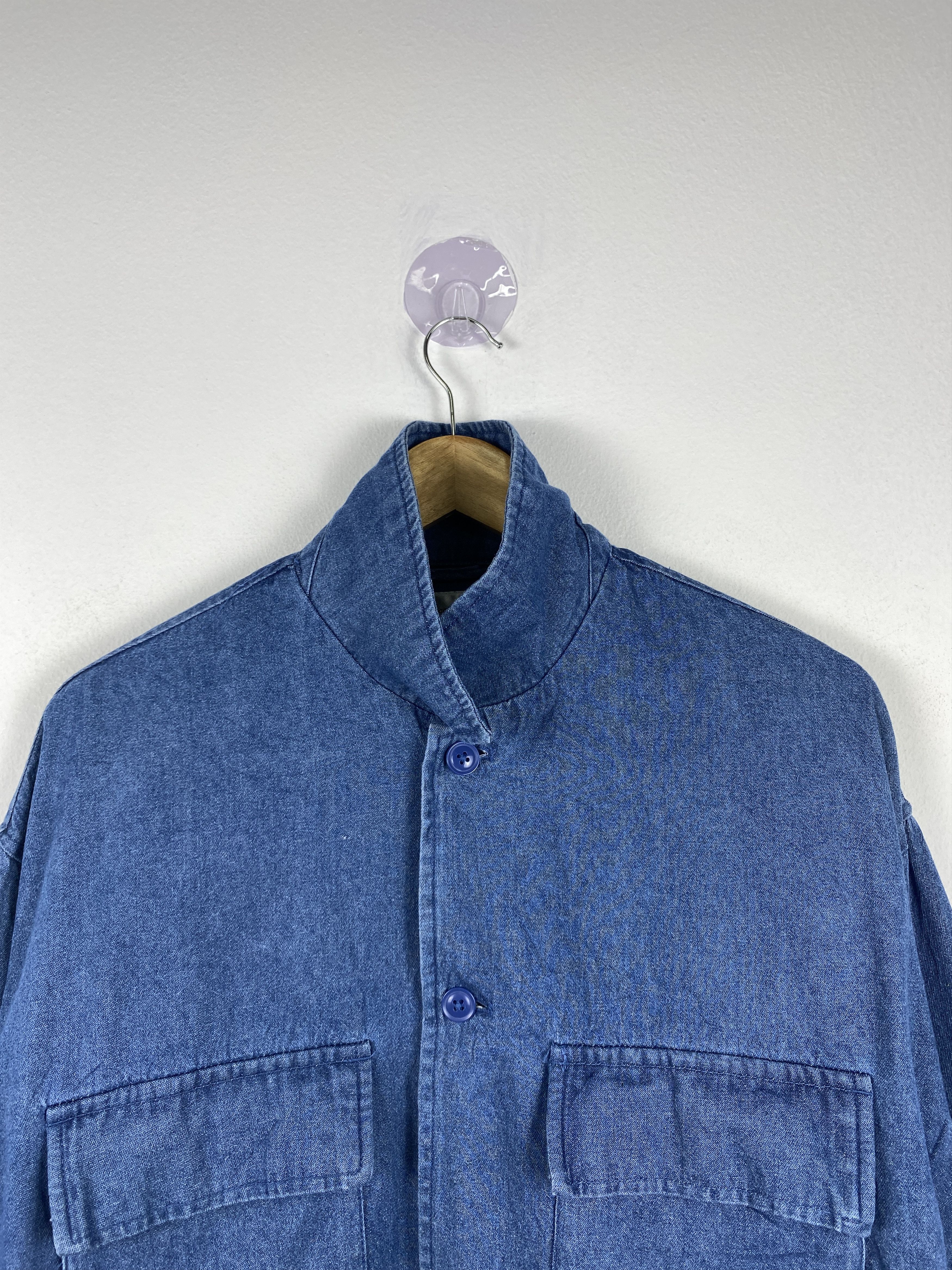 Japanese Brand × Vintage Vintage Lounge Wear Button Up Denim Jacket Size US L / EU 52-54 / 3 - 2 Thumbnail