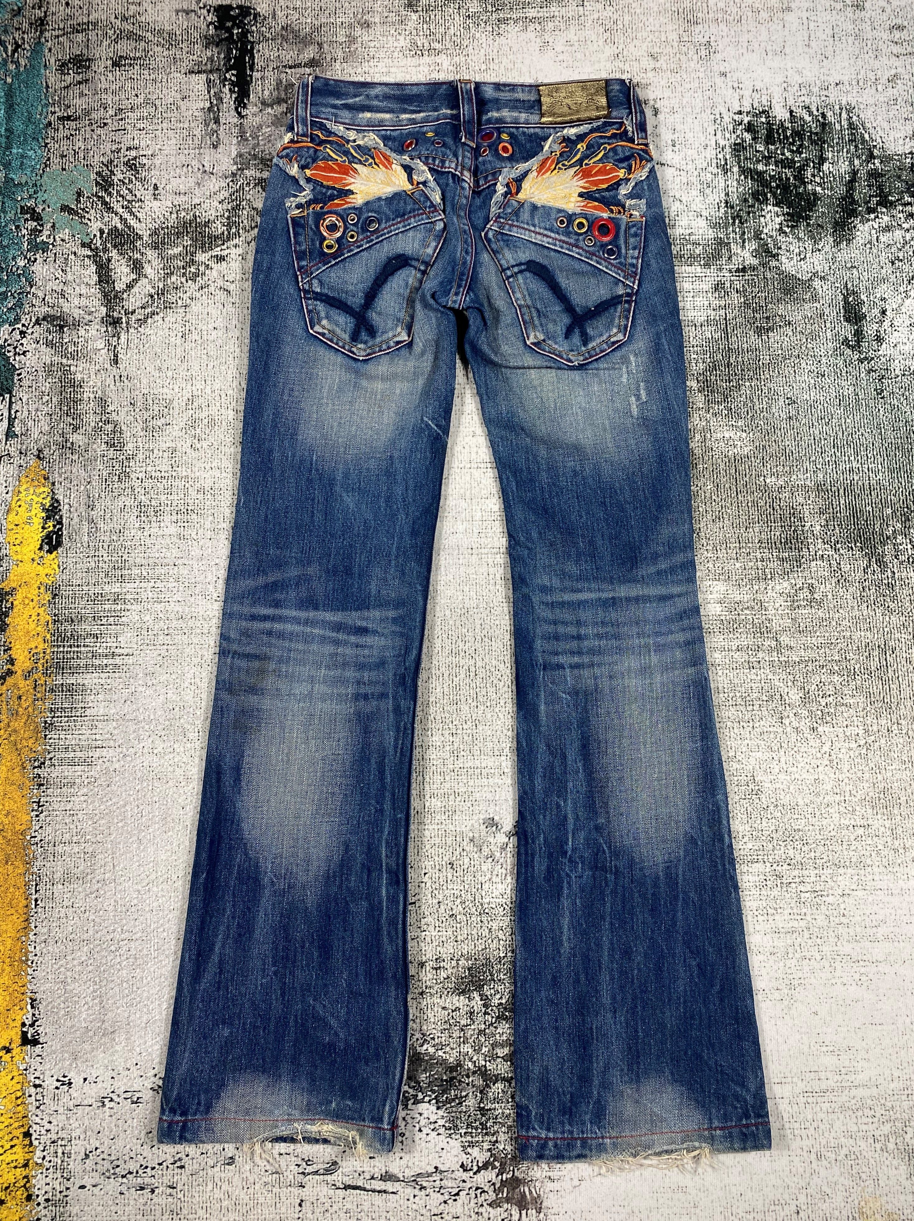 image of Seditionaries x Vintage Japanese Red Pepper & Denim Flared Distressed Jeans- Women (Size 24)