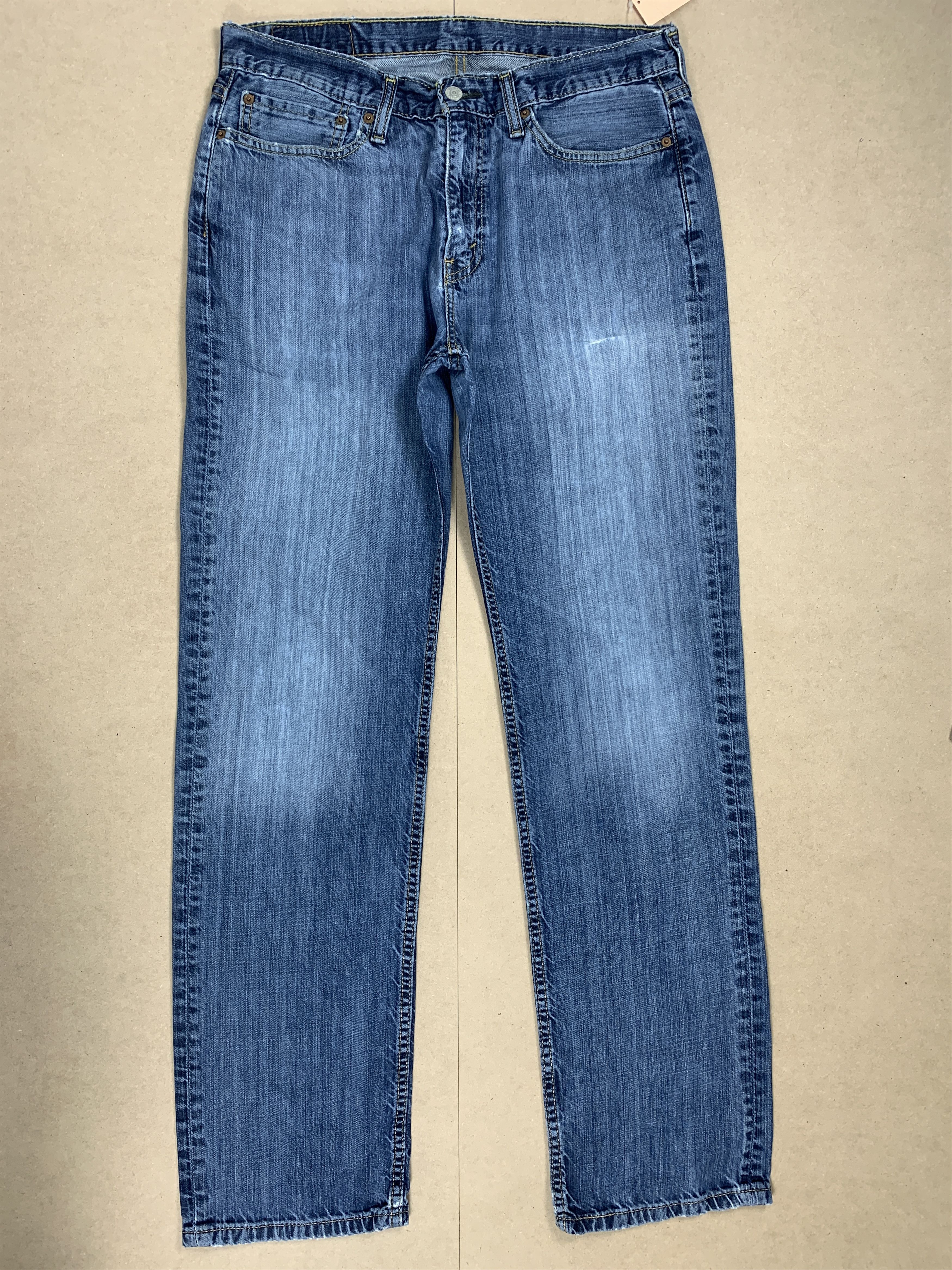 image of Levis x Vintage Levi's 514 Straight Cut Faded Blue Jeans in Blue Denim, Men's (Size 34)