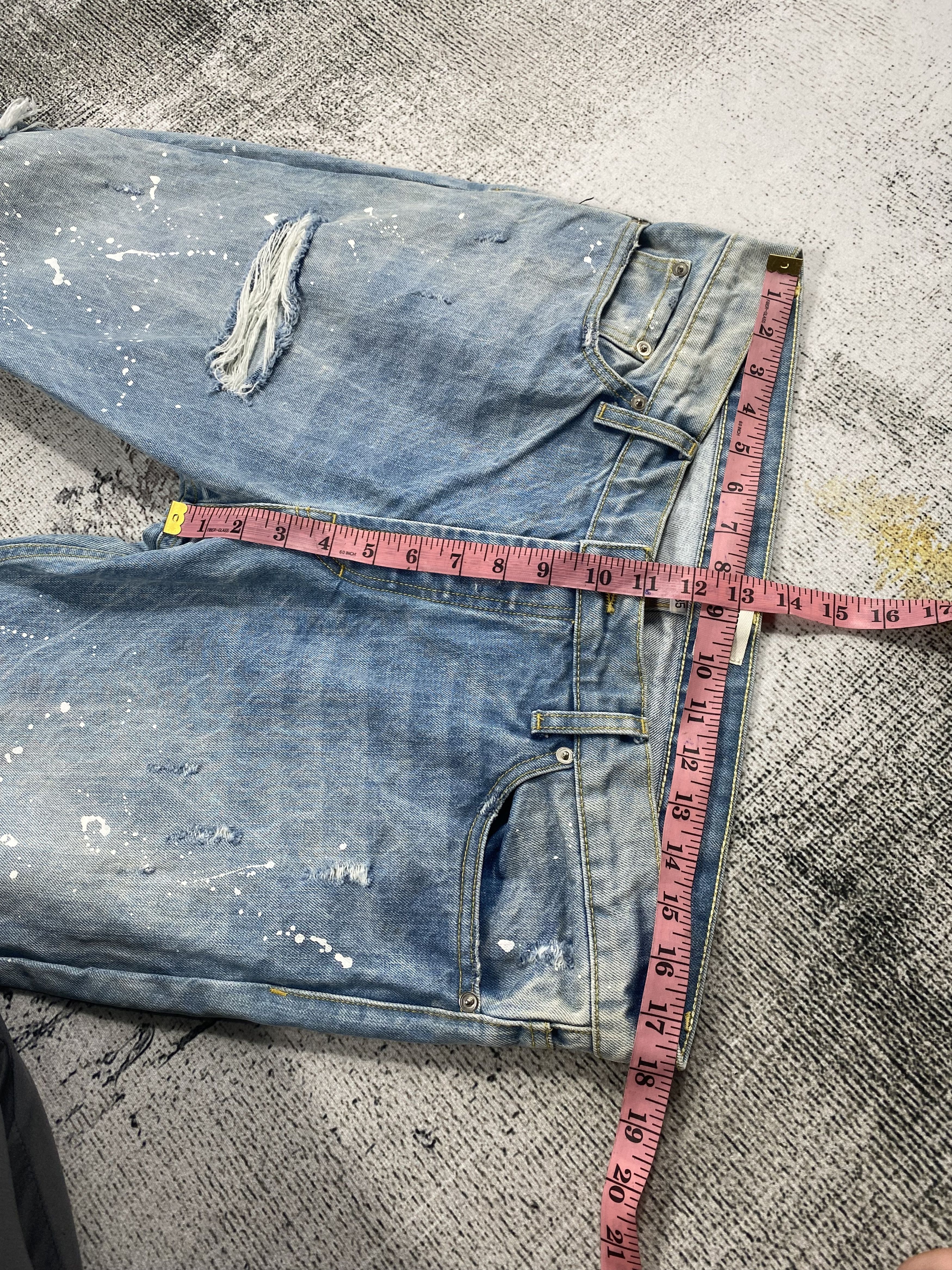 Mintcrew RARE🔥Skinny Fit Light Washed Splash Painters Distressed Size US 35 - 9 Thumbnail