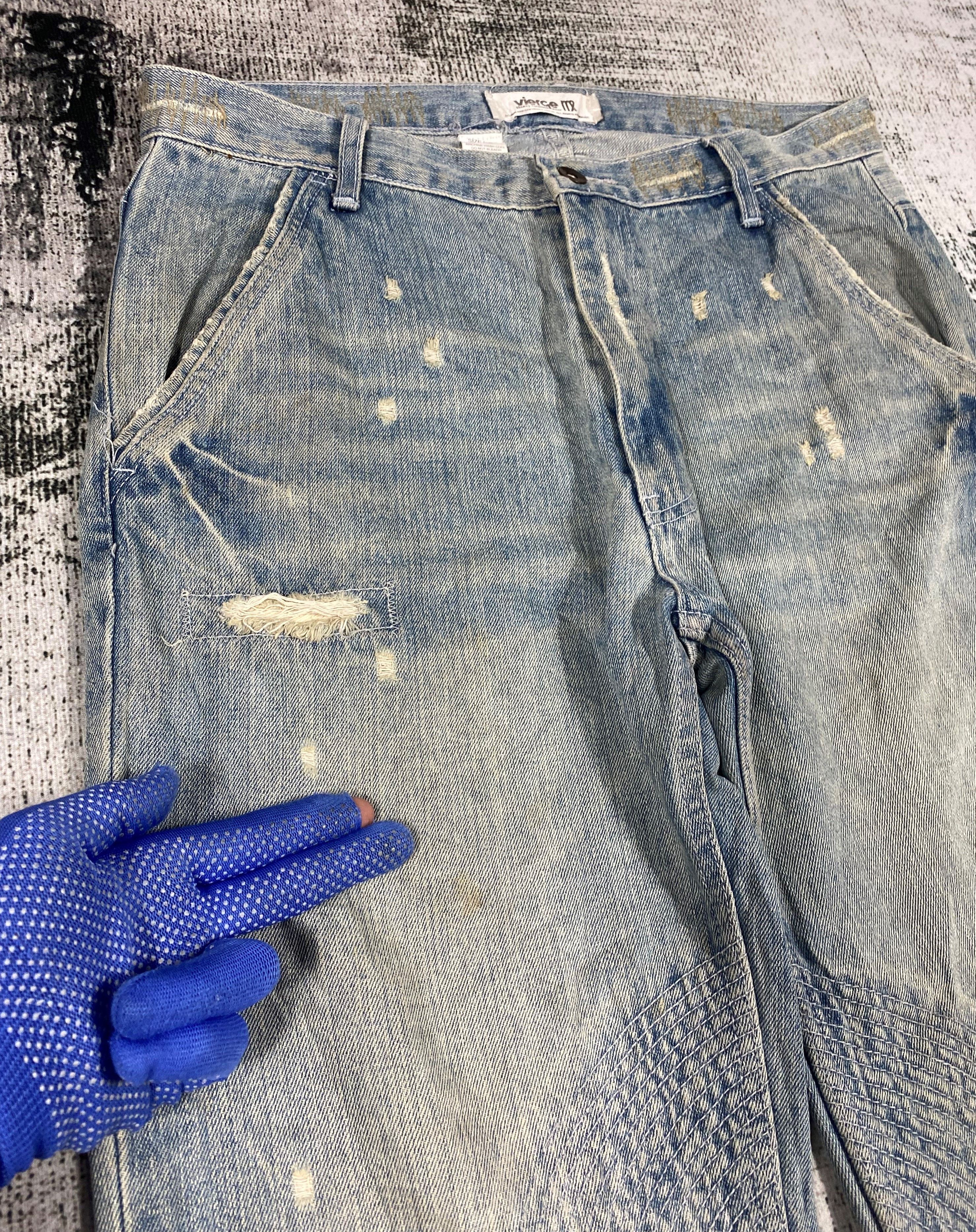 If Six Was Nine × Japanese Brand Vierge Heavy Rotation Wear Faded Blue Distressed Denim Size US 34 / EU 50 - 5 Thumbnail