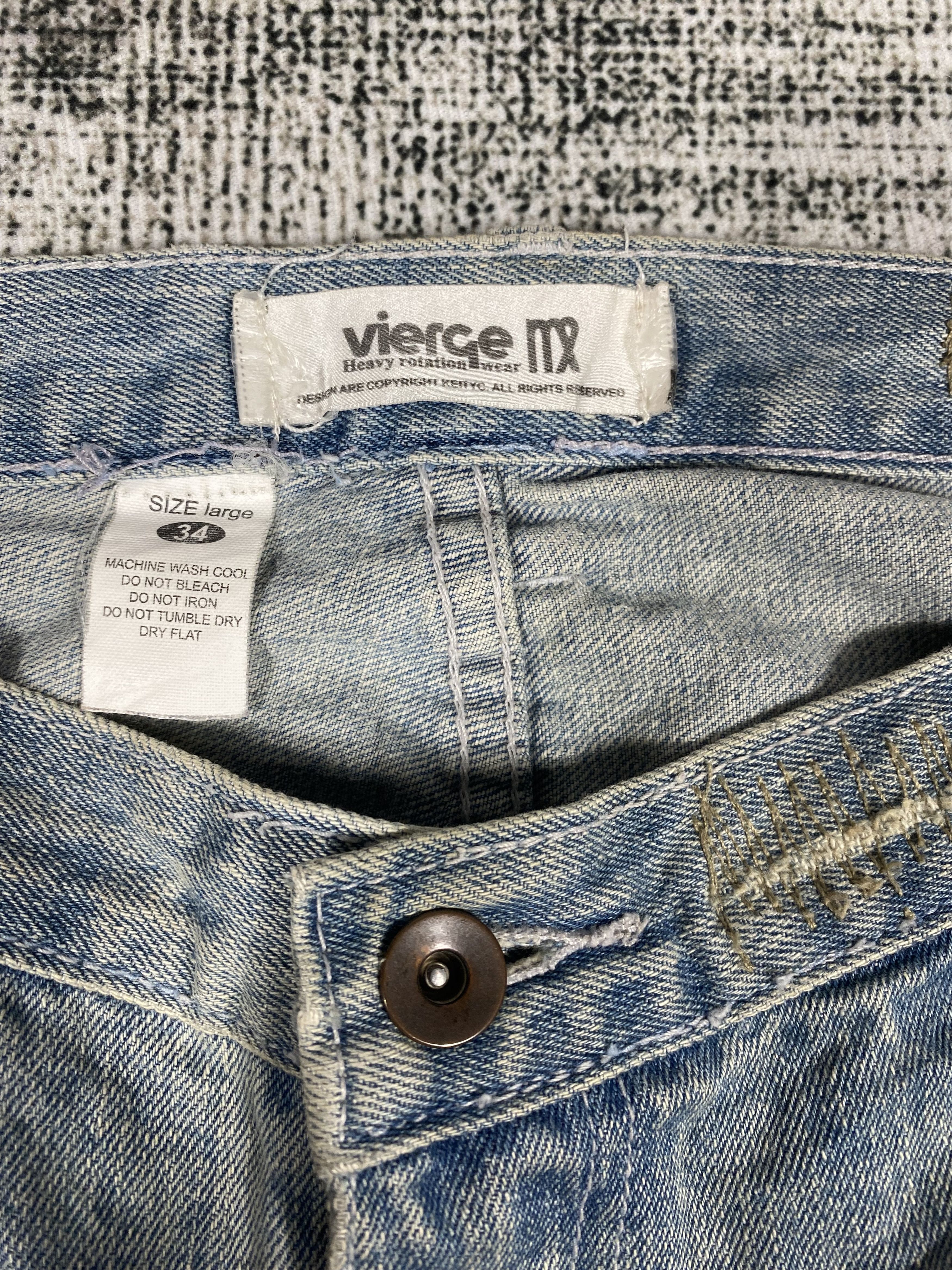 If Six Was Nine × Japanese Brand Vierge Heavy Rotation Wear Faded Blue Distressed Denim Size US 34 / EU 50 - 7 Thumbnail