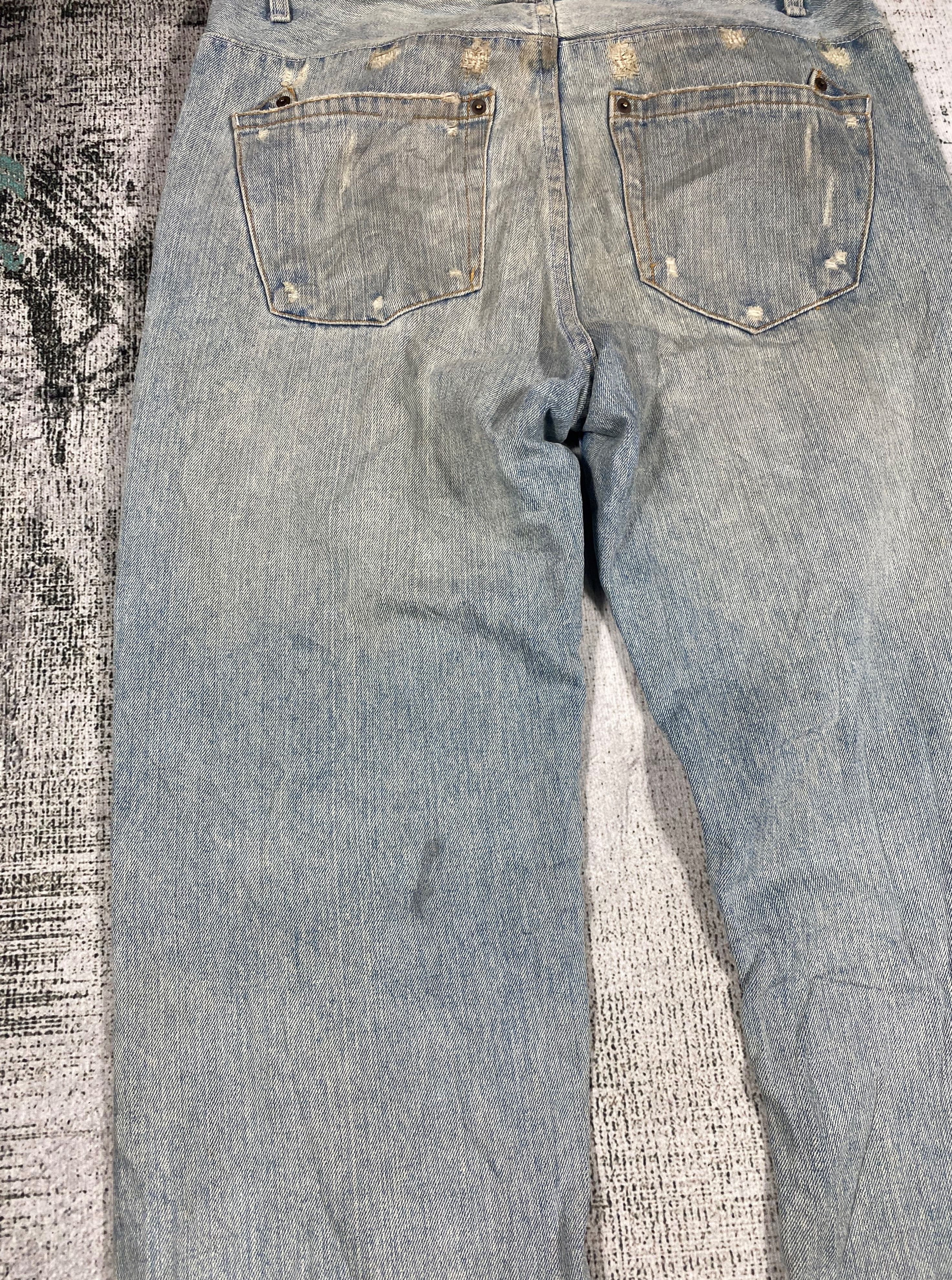 If Six Was Nine × Japanese Brand Vierge Heavy Rotation Wear Faded Blue Distressed Denim Size US 34 / EU 50 - 10 Thumbnail