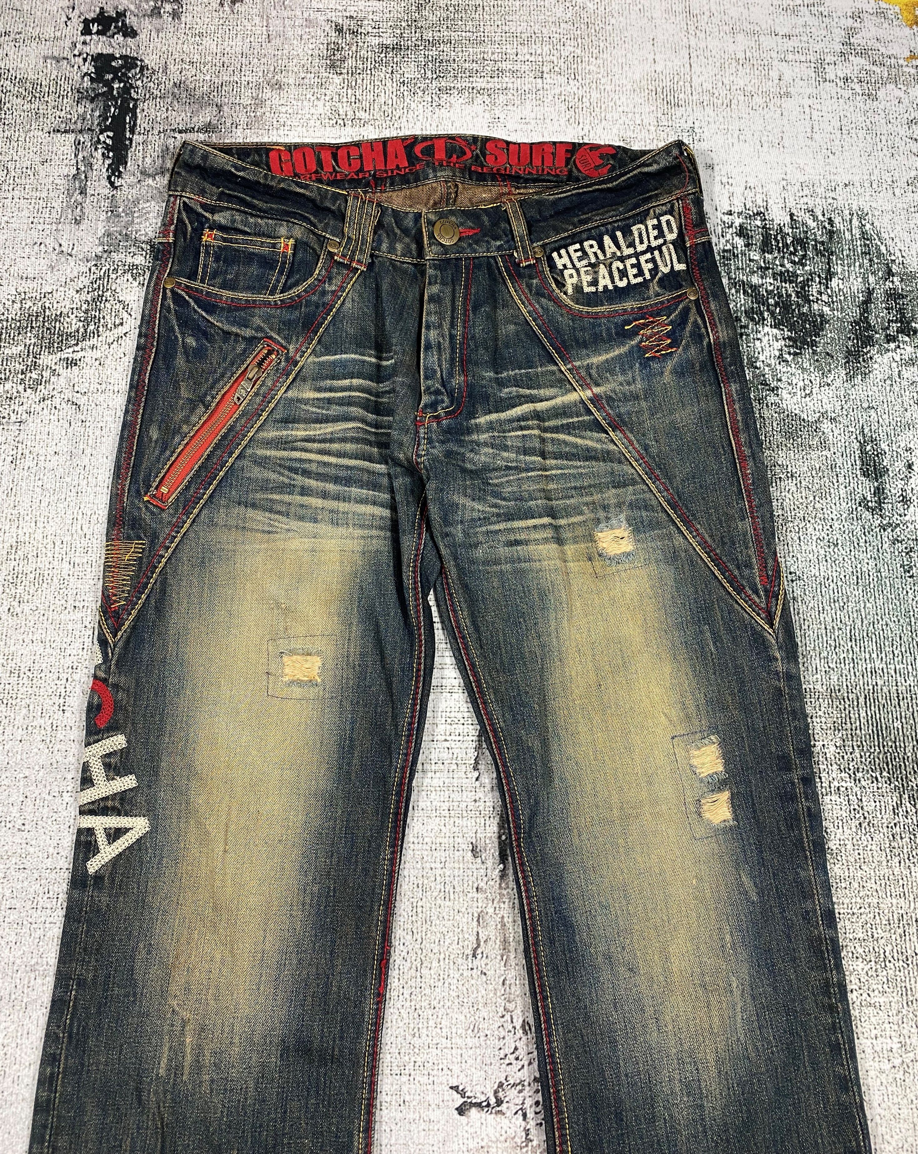 Gotcha × Japanese Brand Japanese Gotcha Rusty Distressed Denim Size US 31 - 3 Thumbnail