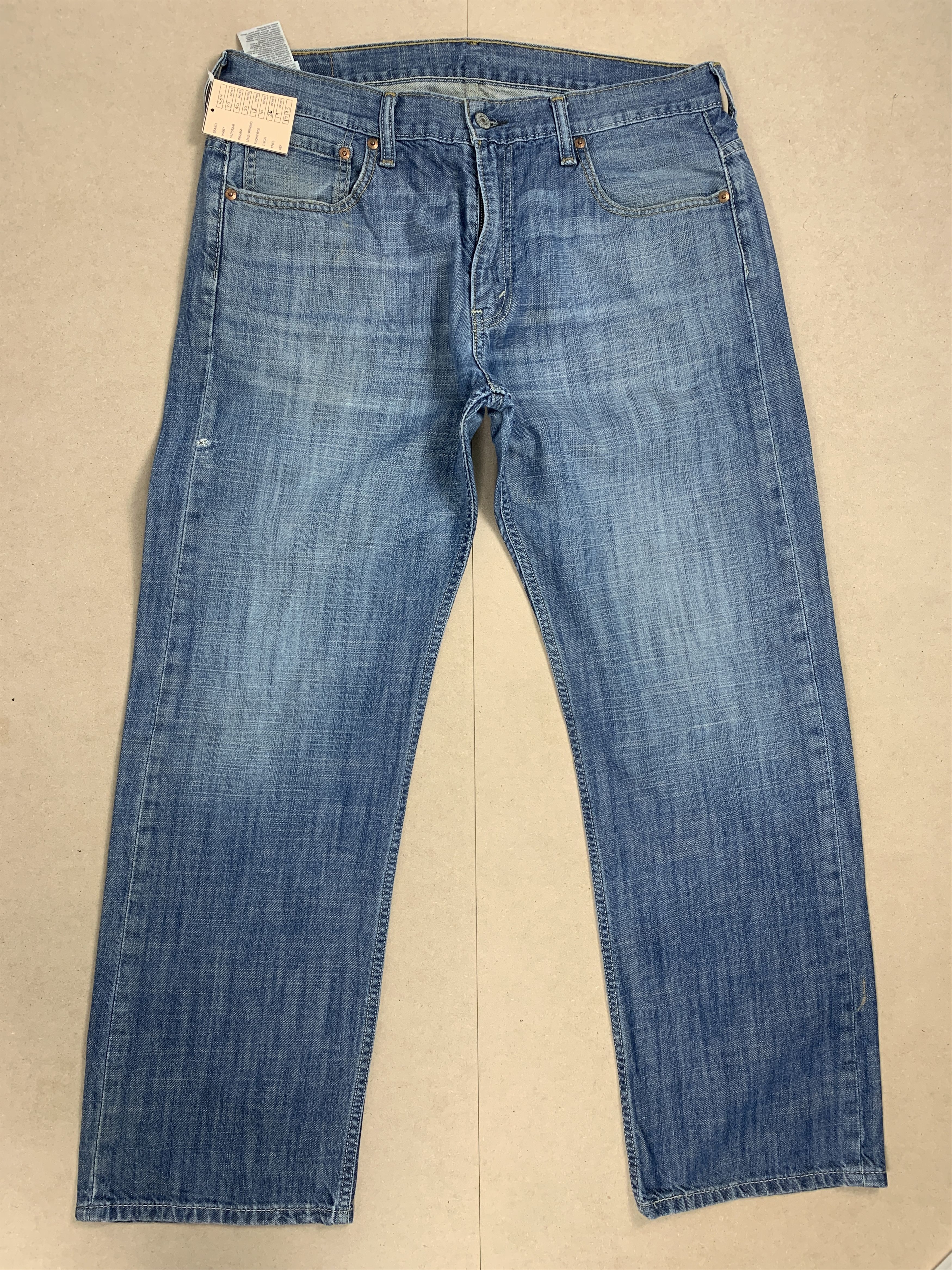 image of Levis x Vintage Levi's 569 Straight Cut Faded Mid Blue Jeans in Blue Denim, Men's (Size 34)
