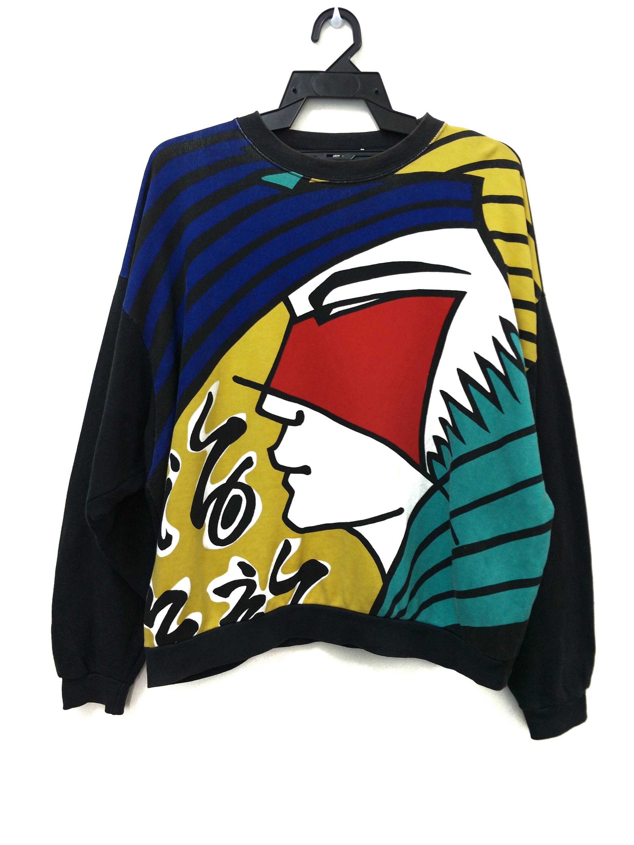 Japanese Brand × Kansai Yamamoto 80's KANSAI International Sweatshirt Allover Printed Size US M / EU 48-50 / 2 - 1 Thumbnail