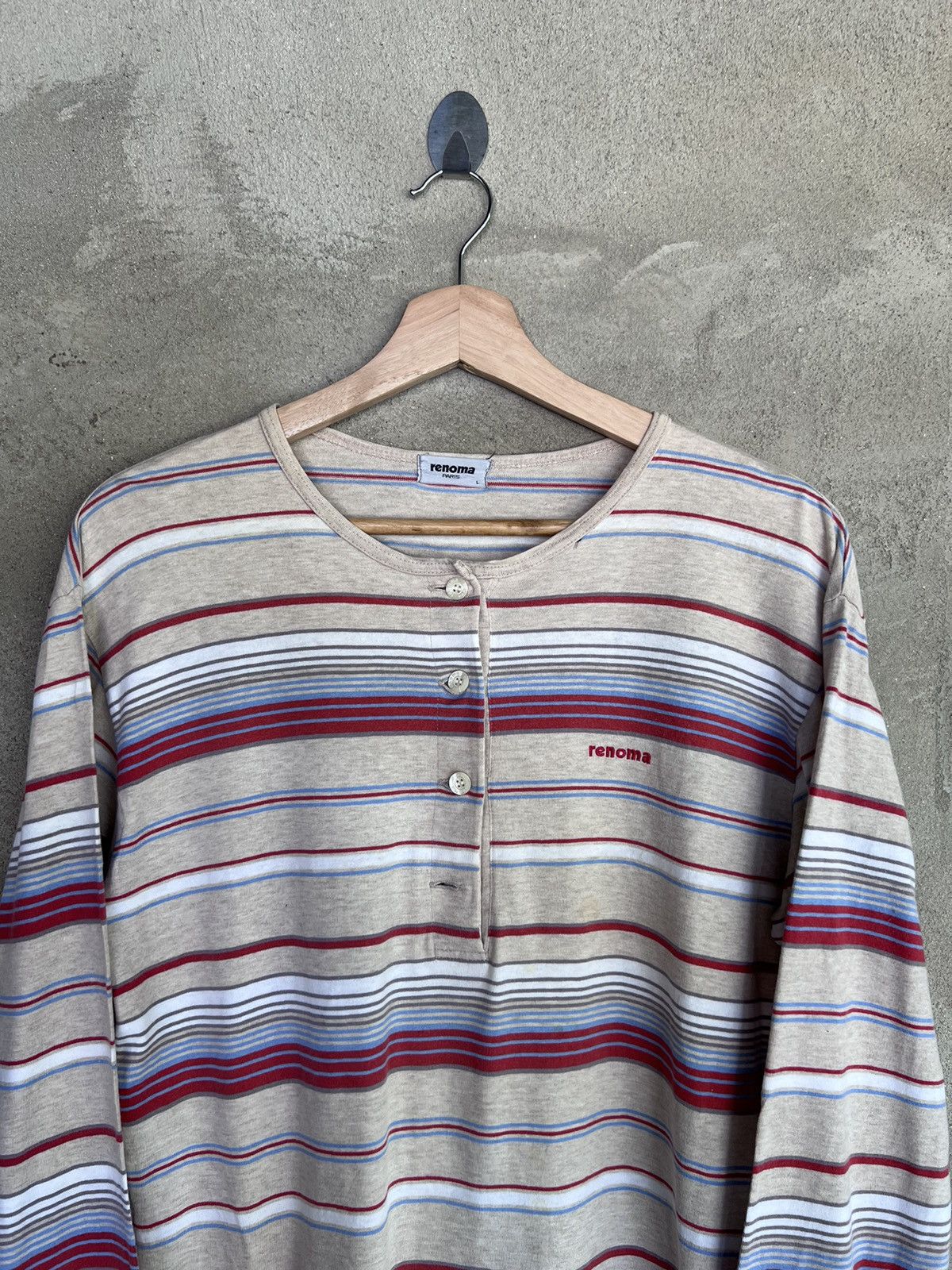 Renoma Vintage Renoma Striped Design Long Sleeve Tshirt Size US L / EU 52-54 / 3 - 3 Thumbnail