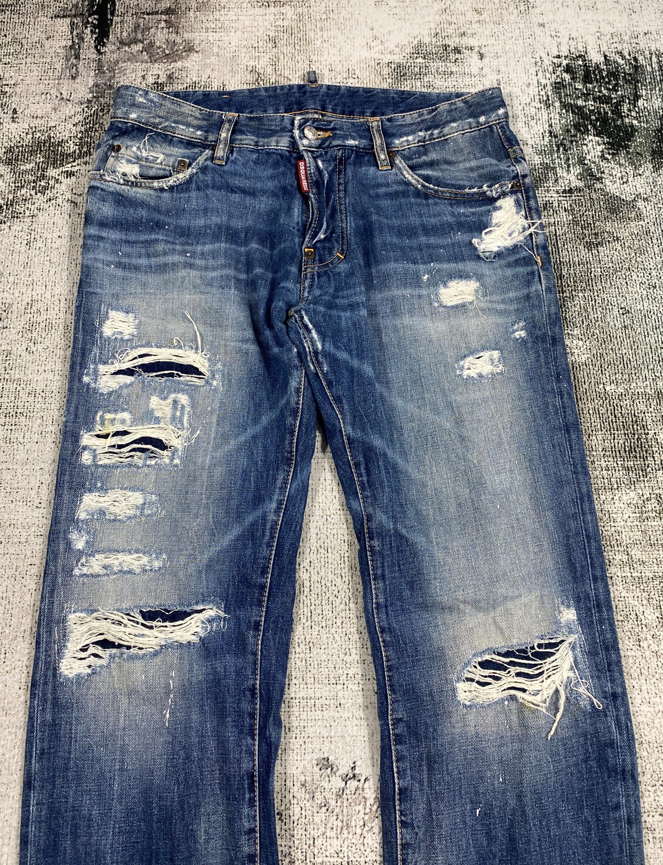 Dsquared2 Dsquared2 Light Washed Distressed Denim Size US 32 / EU 48 - 3 Thumbnail