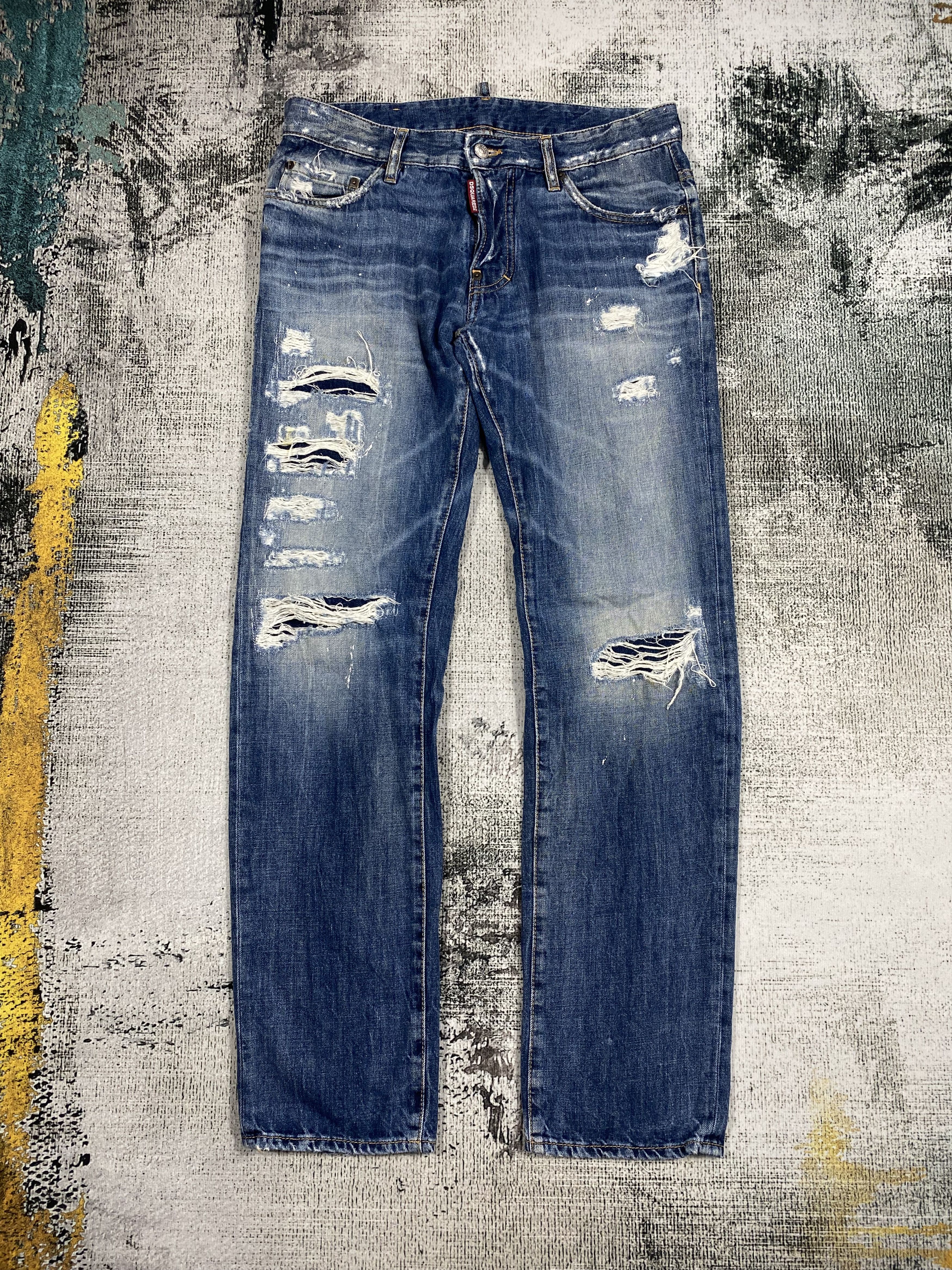 Dsquared2 Dsquared2 Light Washed Distressed Denim Size US 32 / EU 48 - 1 Thumbnail