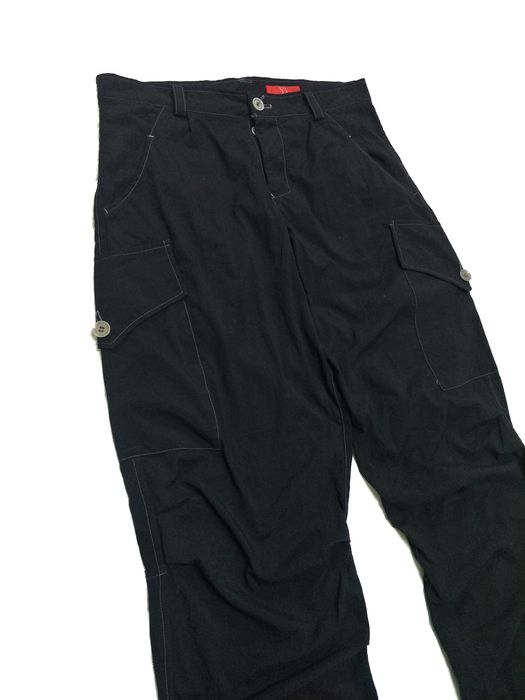 Yohji Yamamoto Nylon Wide Thigh Cargo Pants Button Fly Size US 34 / EU 50 - 1 Preview