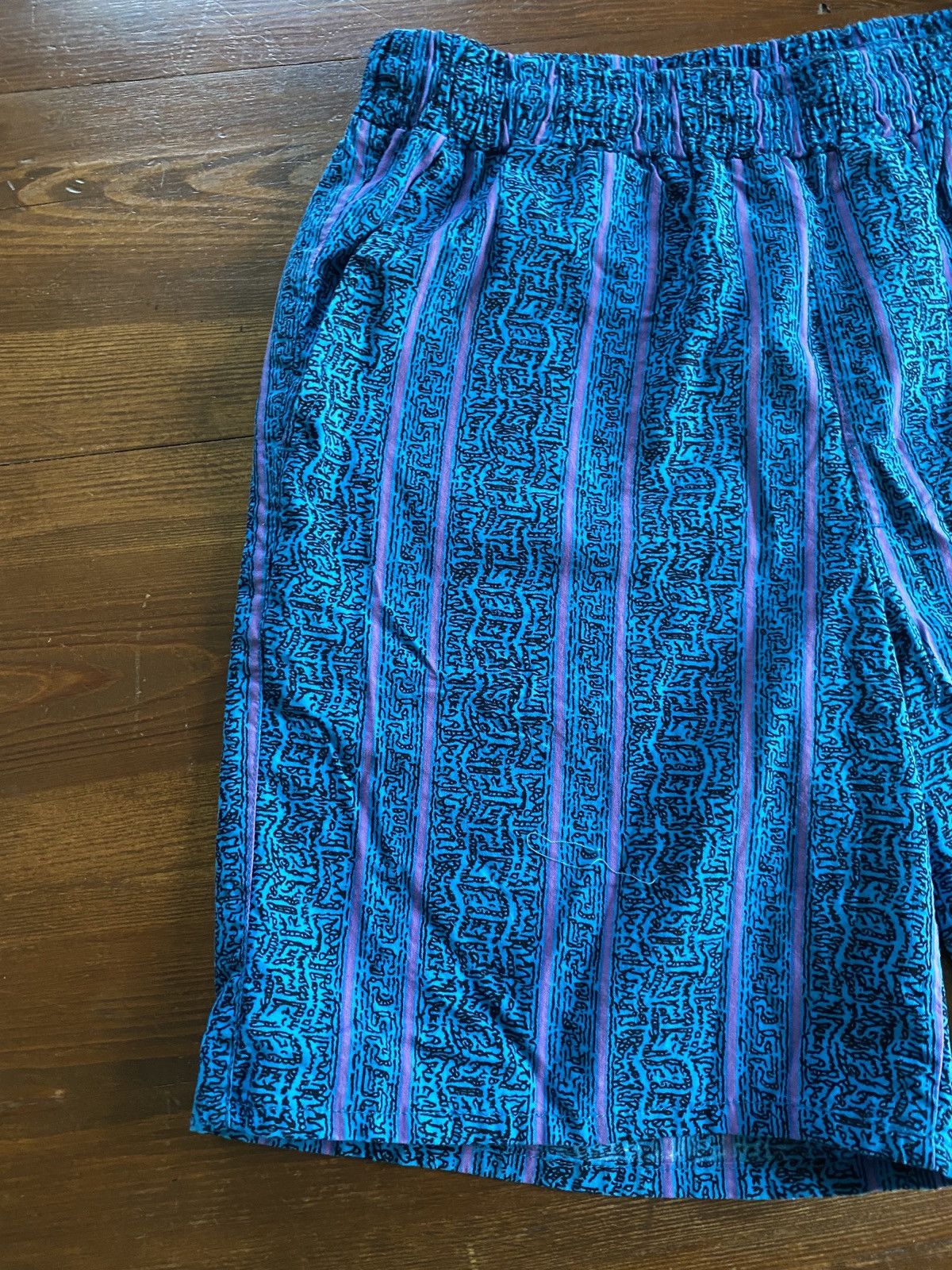 Vintage Vintage 80’s Pacific Scene Abstract Tribal Board Shorts Size US 34 / EU 50 - 3 Thumbnail