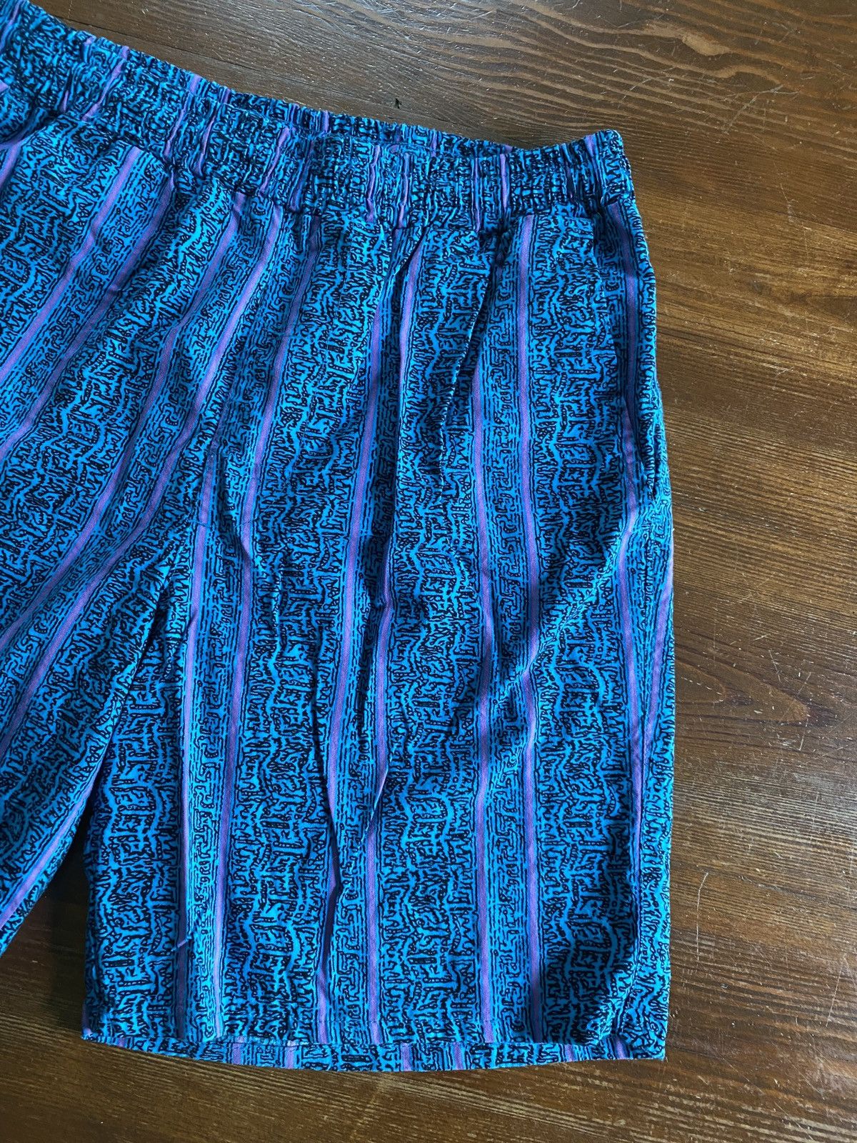 Vintage Vintage 80’s Pacific Scene Abstract Tribal Board Shorts Size US 34 / EU 50 - 2 Thumbnail