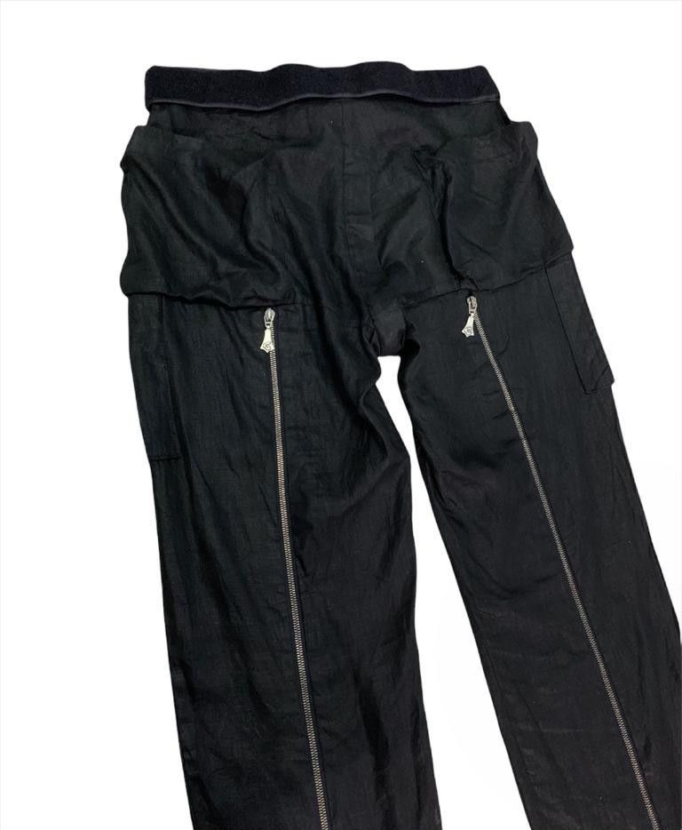 image of Vintage Vivienne Westwood Linen Bondage Strap Waist Pants in Black, Men's (Size 34)