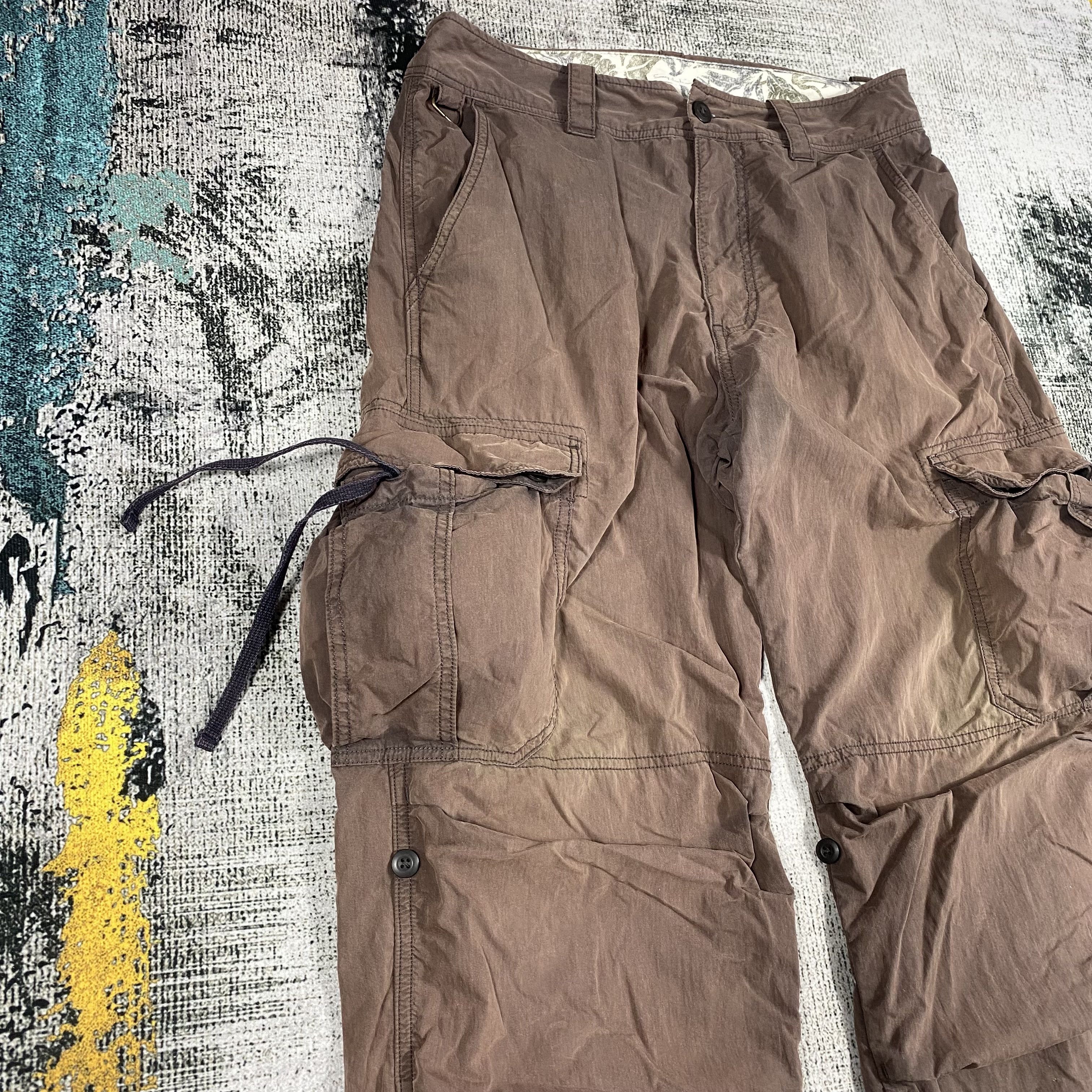 Japanese Brand × Vintage Parachute Bondage Utility Multi Pocket Light Cargo Pants Size US 31 - 4 Thumbnail