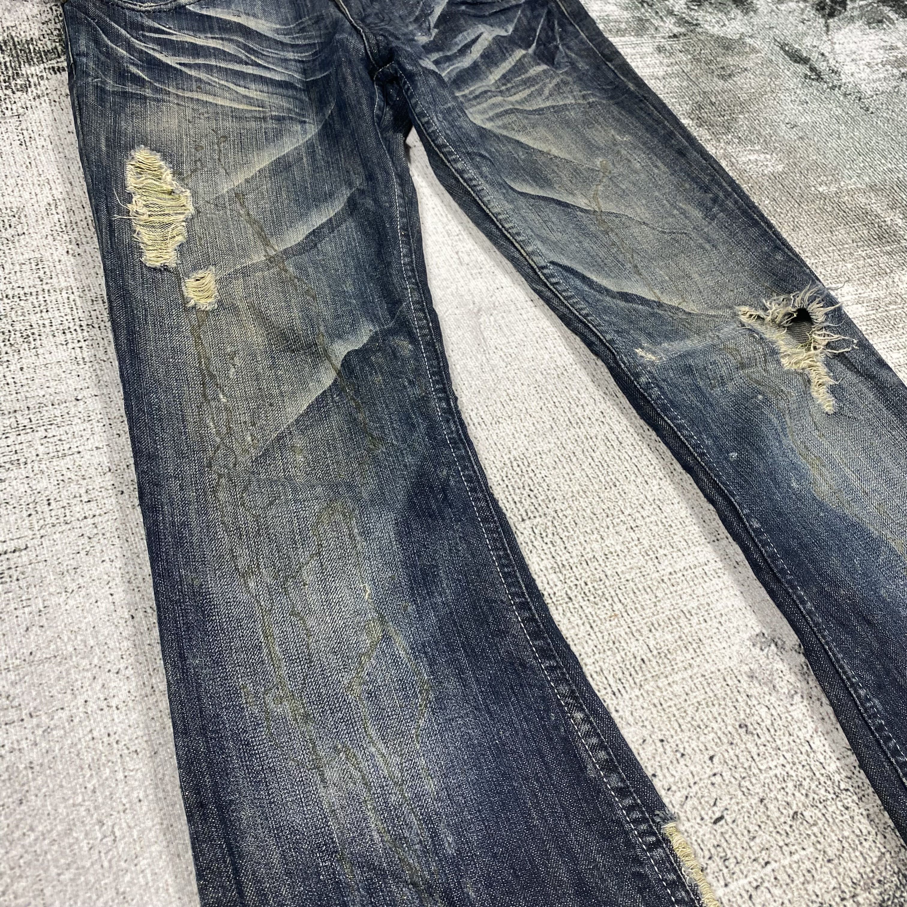 Japanese Brand RARE🔥Low Rise Flare Pants Rusty Wash Splash Paint Distress Size US 29 - 5 Thumbnail