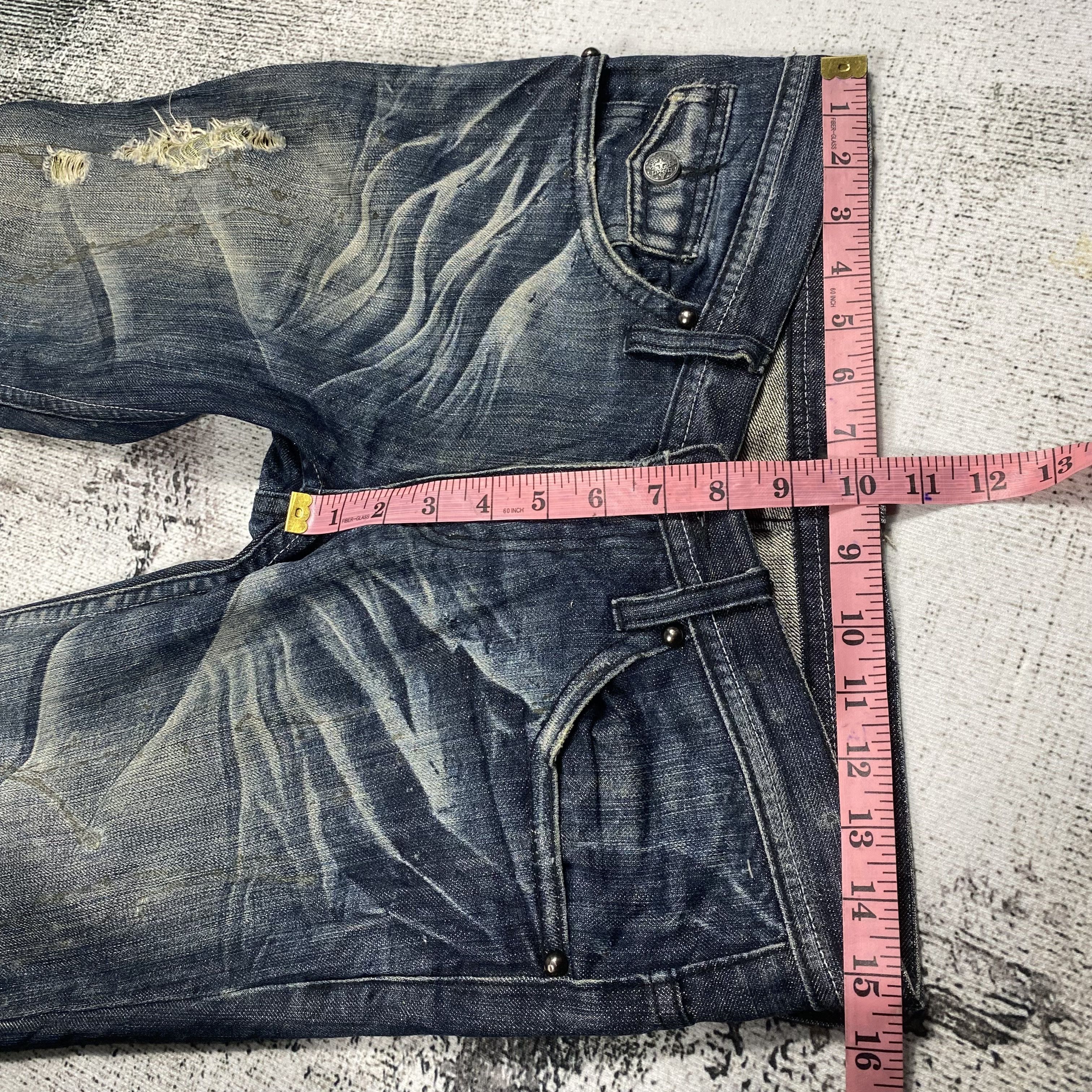 Japanese Brand RARE🔥Low Rise Flare Pants Rusty Wash Splash Paint Distress Size US 29 - 15 Thumbnail