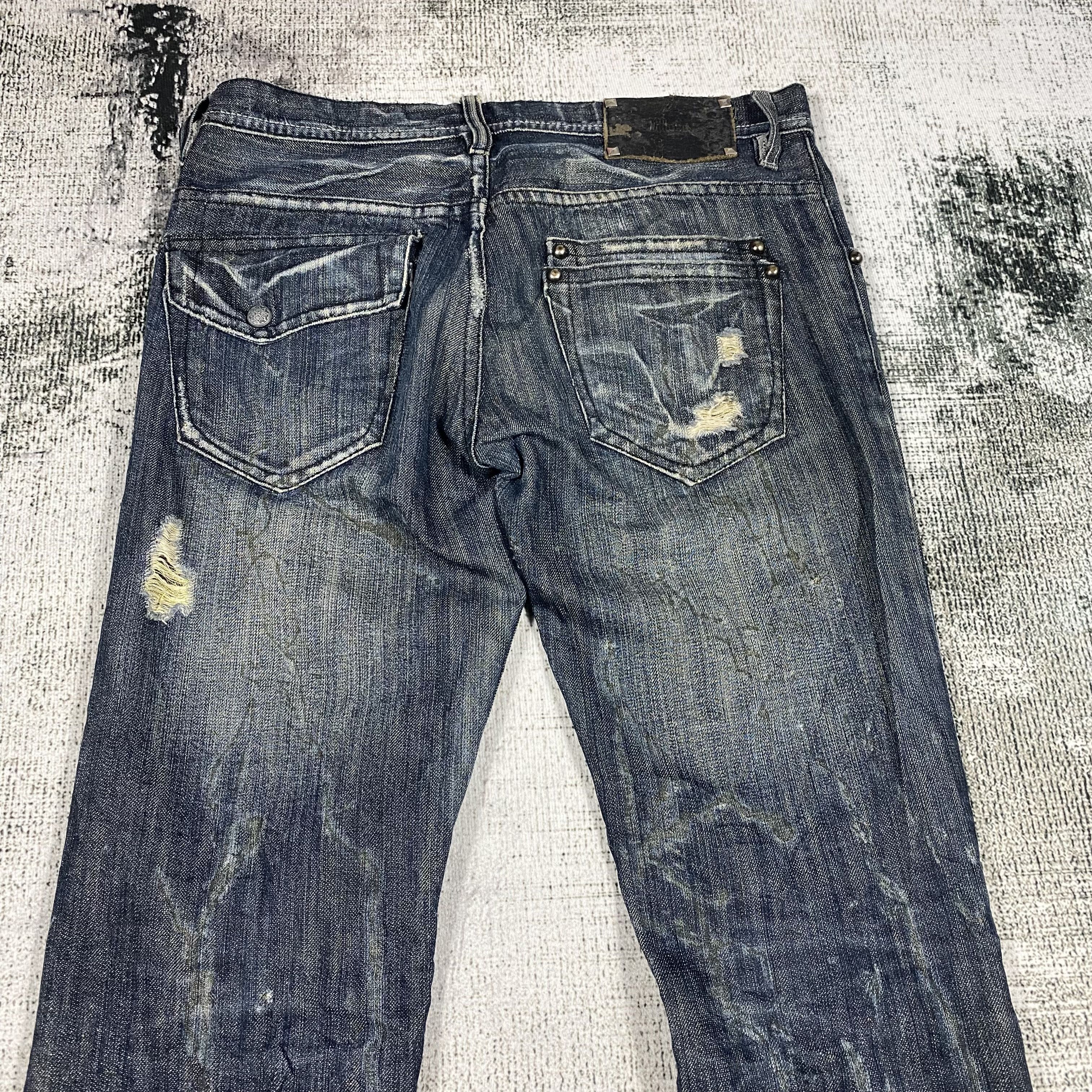Japanese Brand RARE🔥Low Rise Flare Pants Rusty Wash Splash Paint Distress Size US 29 - 10 Thumbnail