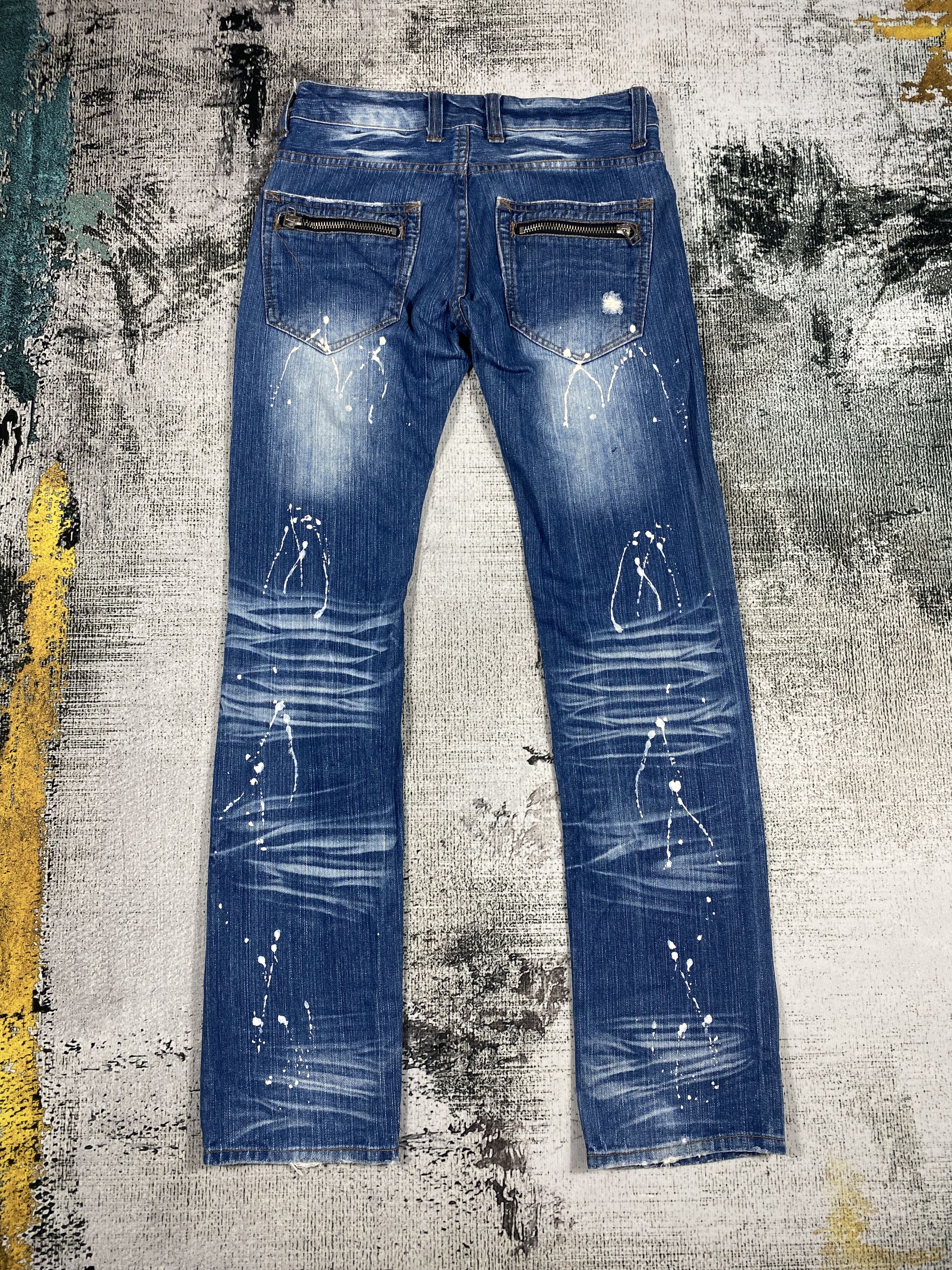 Japanese Brand Low Rise Japanese Splash Paint Distressed Denim Size US 30 / EU 46 - 2 Thumbnail