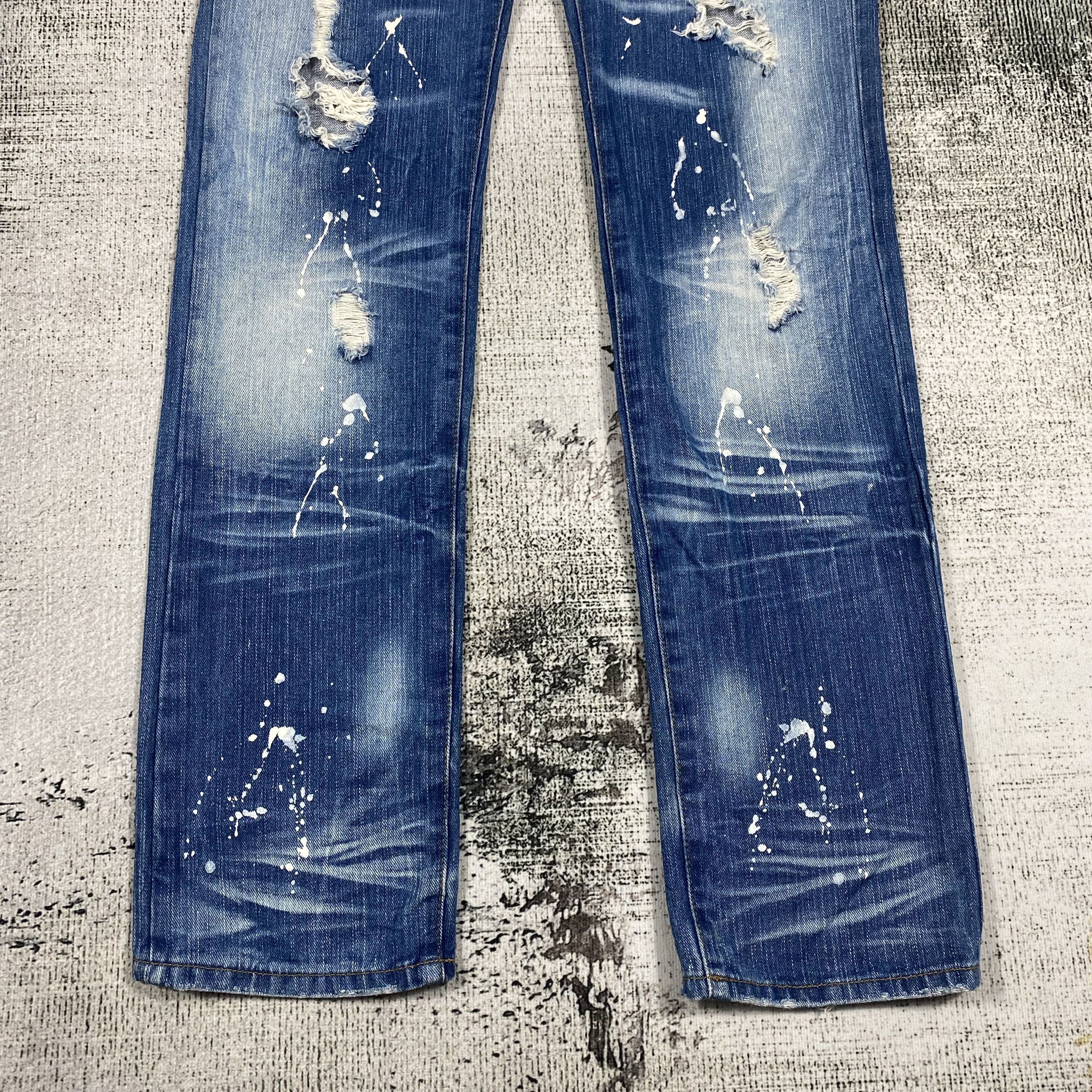 Japanese Brand Low Rise Japanese Splash Paint Distressed Denim Size US 30 / EU 46 - 4 Thumbnail