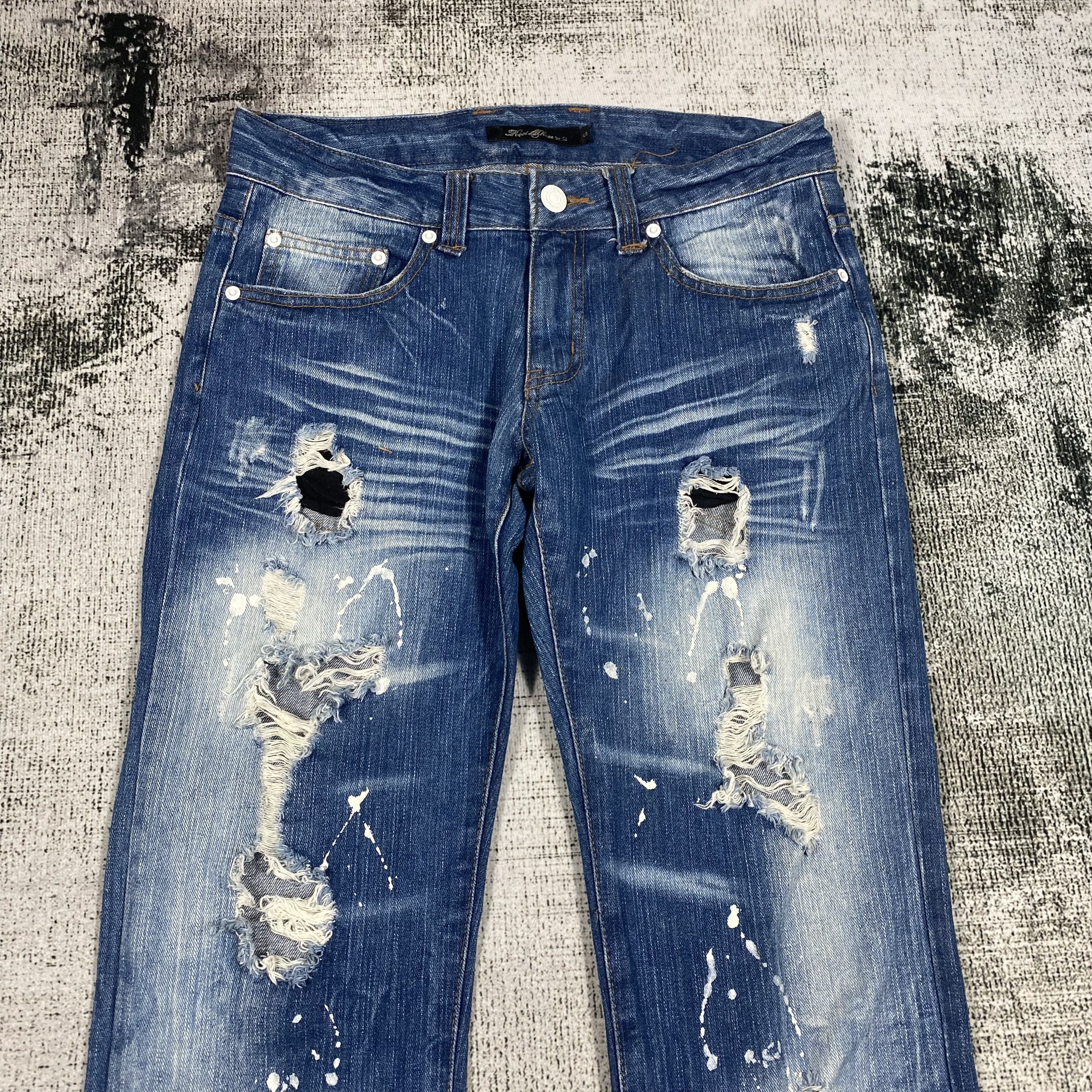 Japanese Brand Low Rise Japanese Splash Paint Distressed Denim Size US 30 / EU 46 - 3 Thumbnail