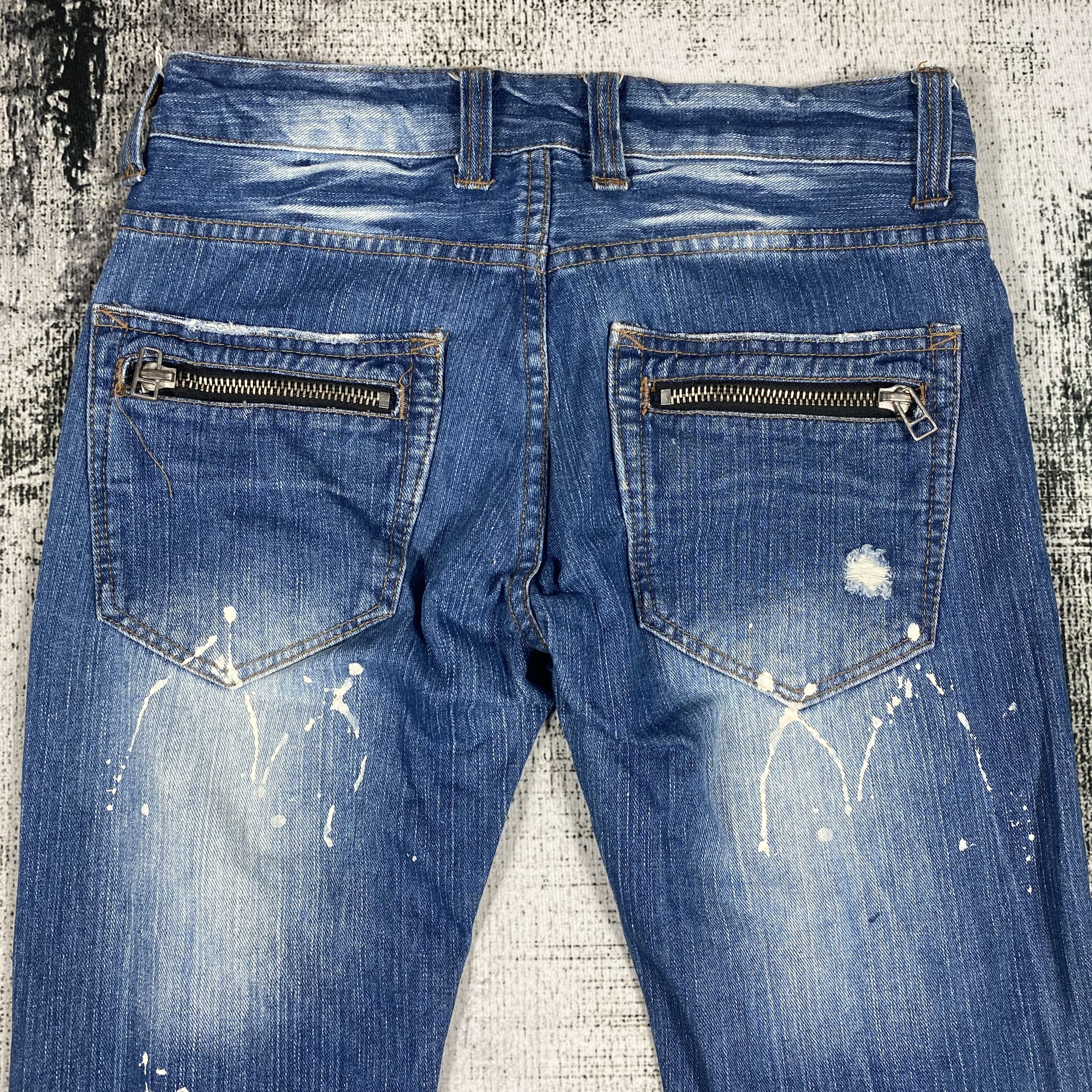 Japanese Brand Low Rise Japanese Splash Paint Distressed Denim Size US 30 / EU 46 - 7 Thumbnail