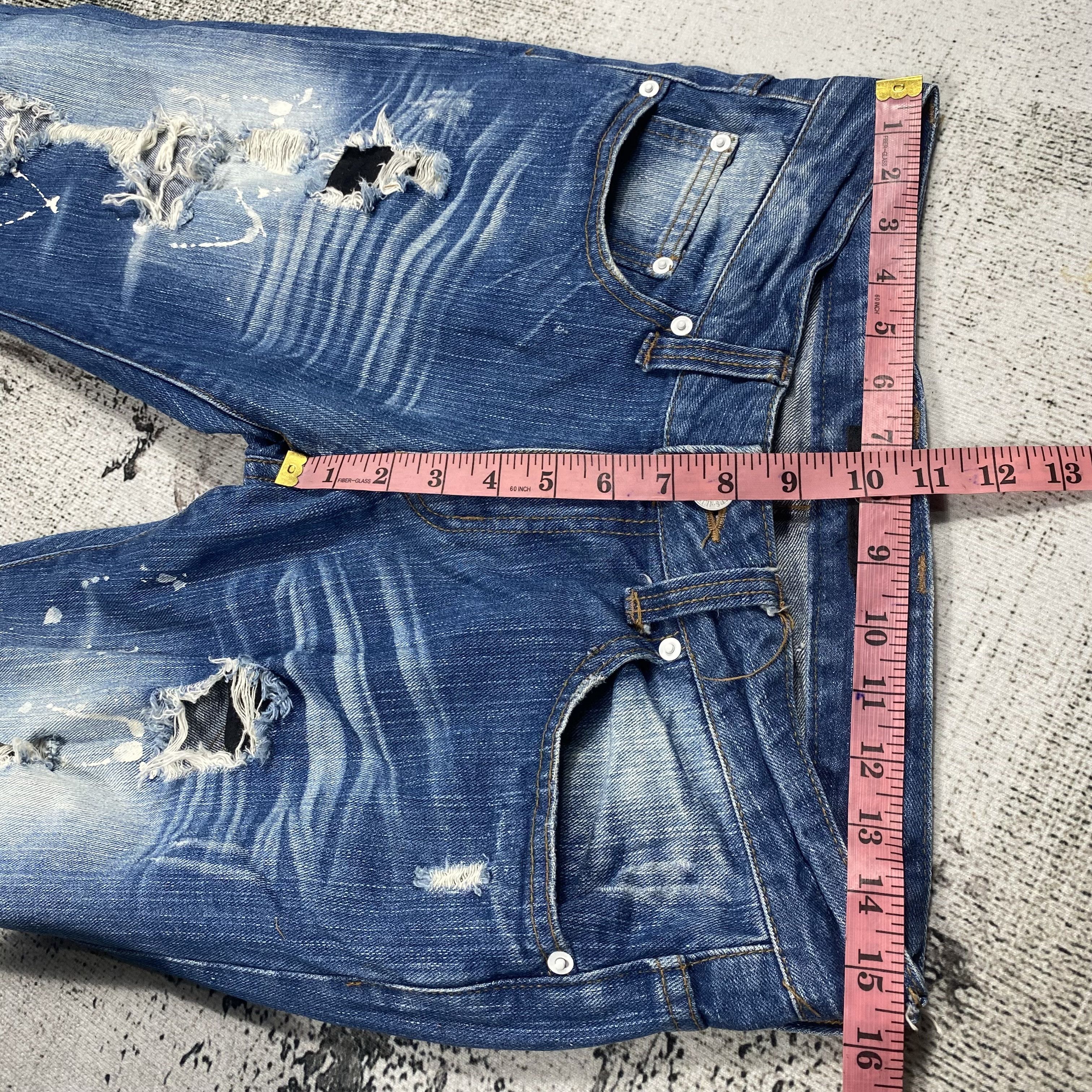 Japanese Brand Low Rise Japanese Splash Paint Distressed Denim Size US 30 / EU 46 - 9 Thumbnail