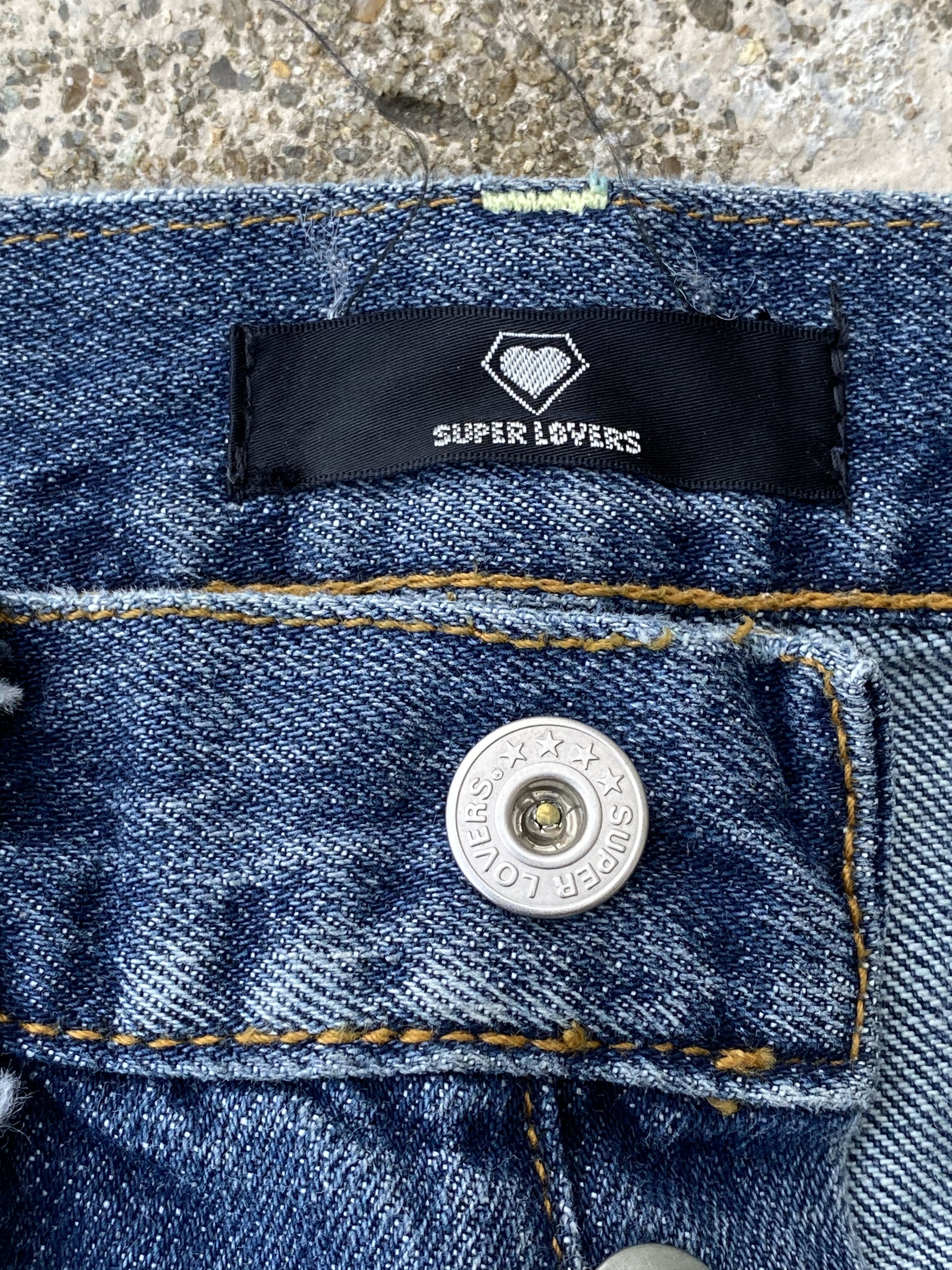 RARE🔥Vintage 90's Japanese Super Lovers Punk Printed Denim