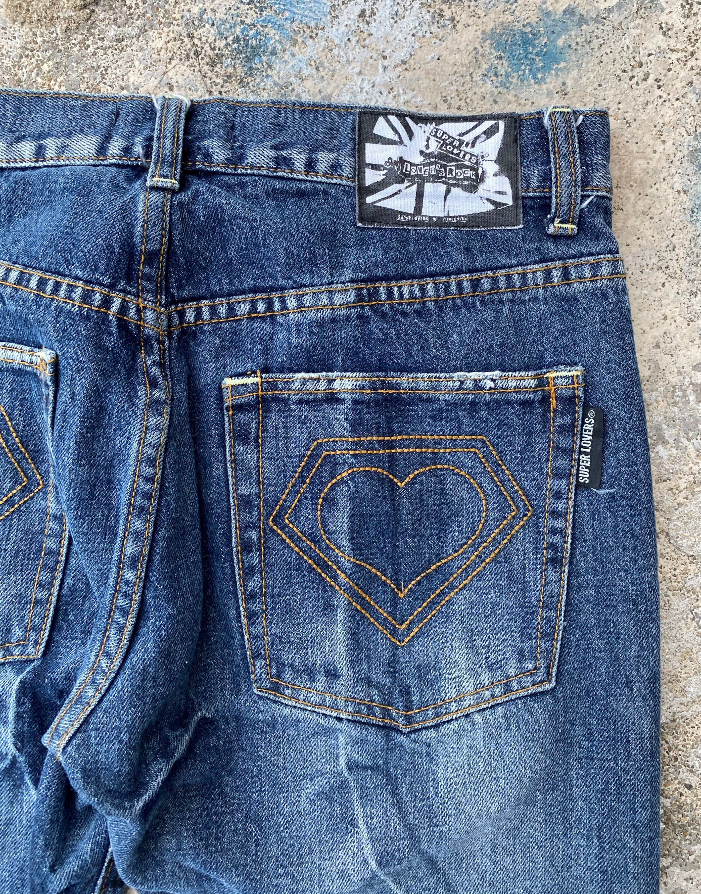 RARE🔥Vintage 90's Japanese Super Lovers Punk Printed Denim