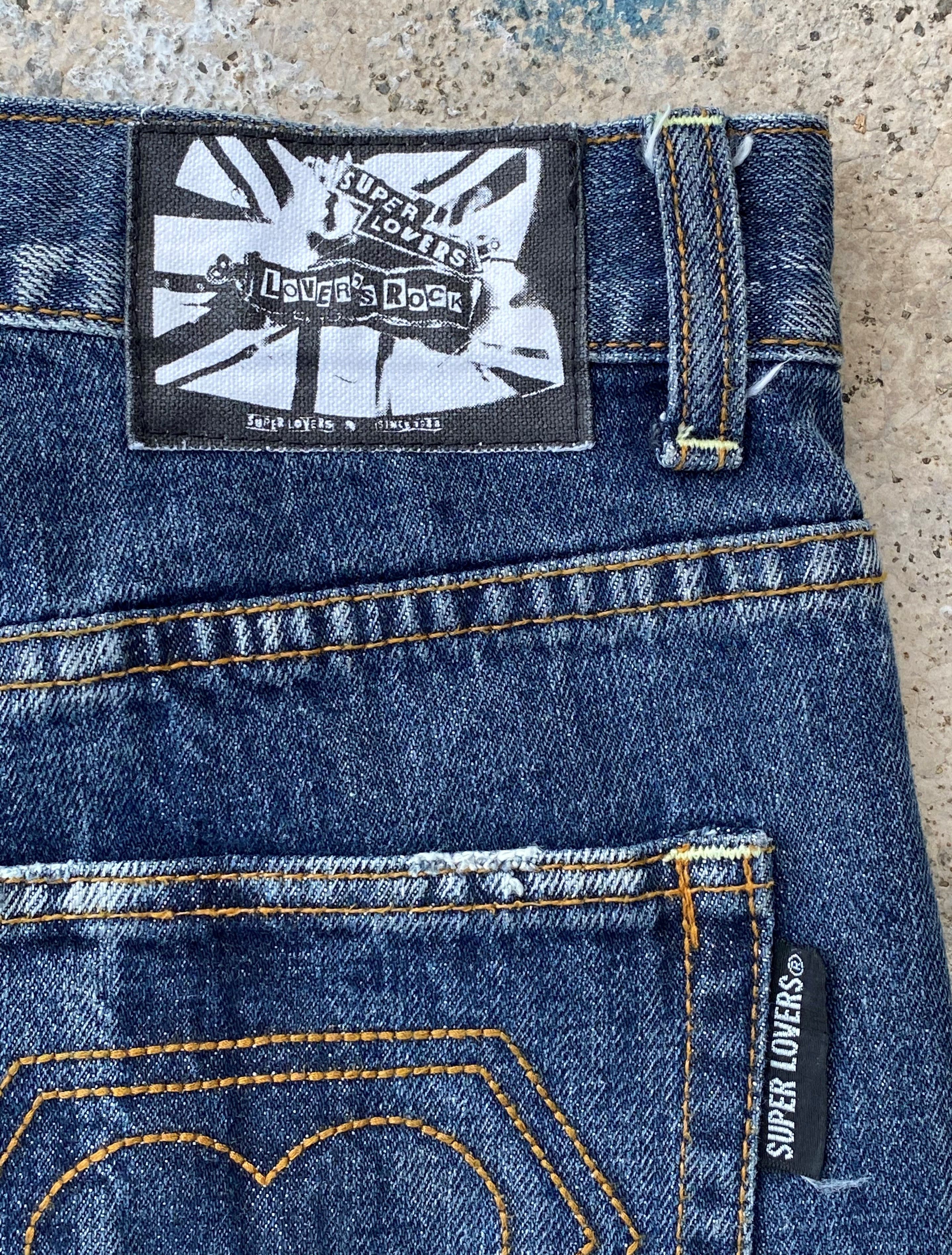 RARE🔥Vintage 90's Japanese Super Lovers Punk Printed Denim