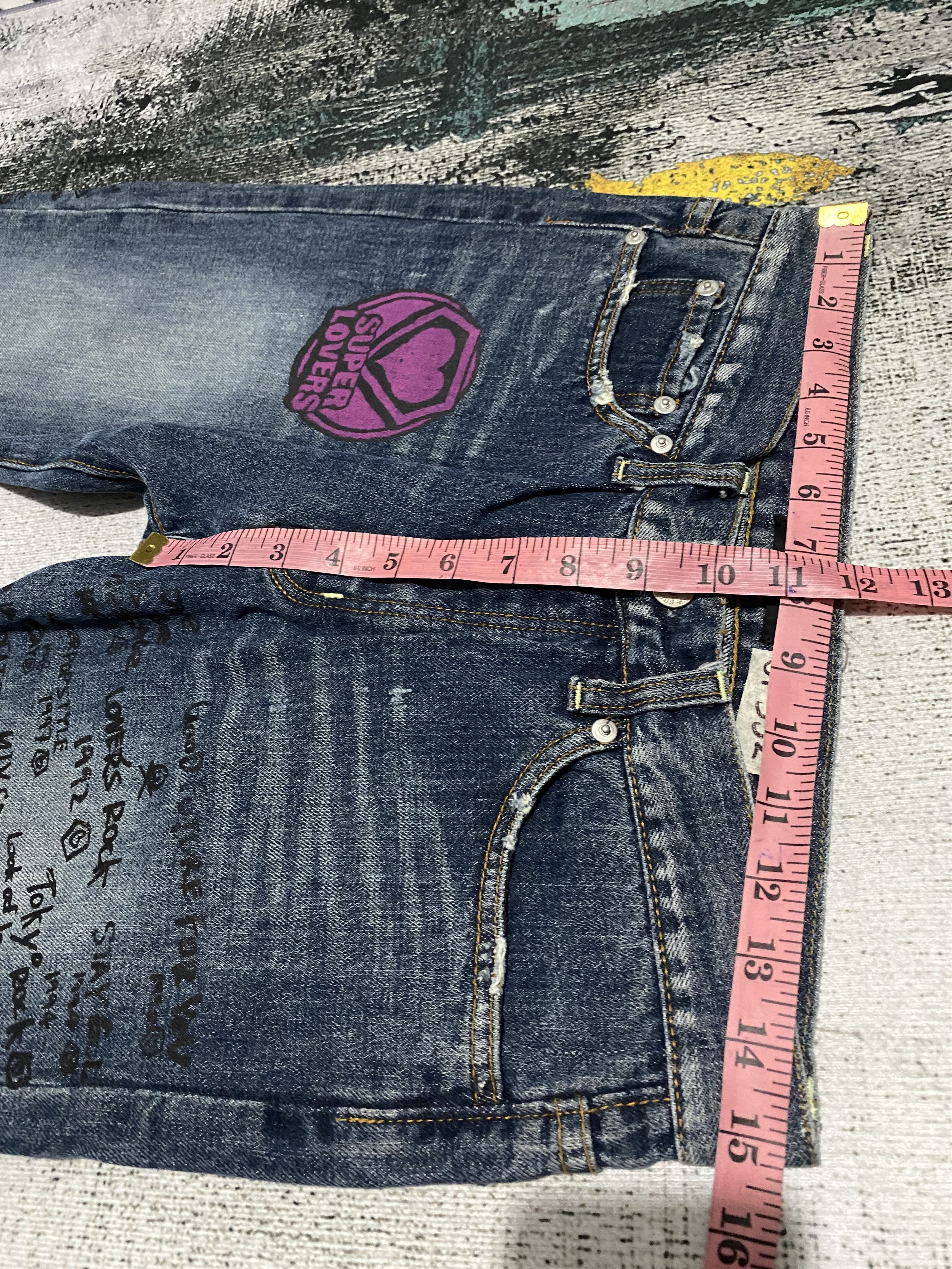 RARE🔥Vintage 90's Japanese Super Lovers Punk Printed Denim