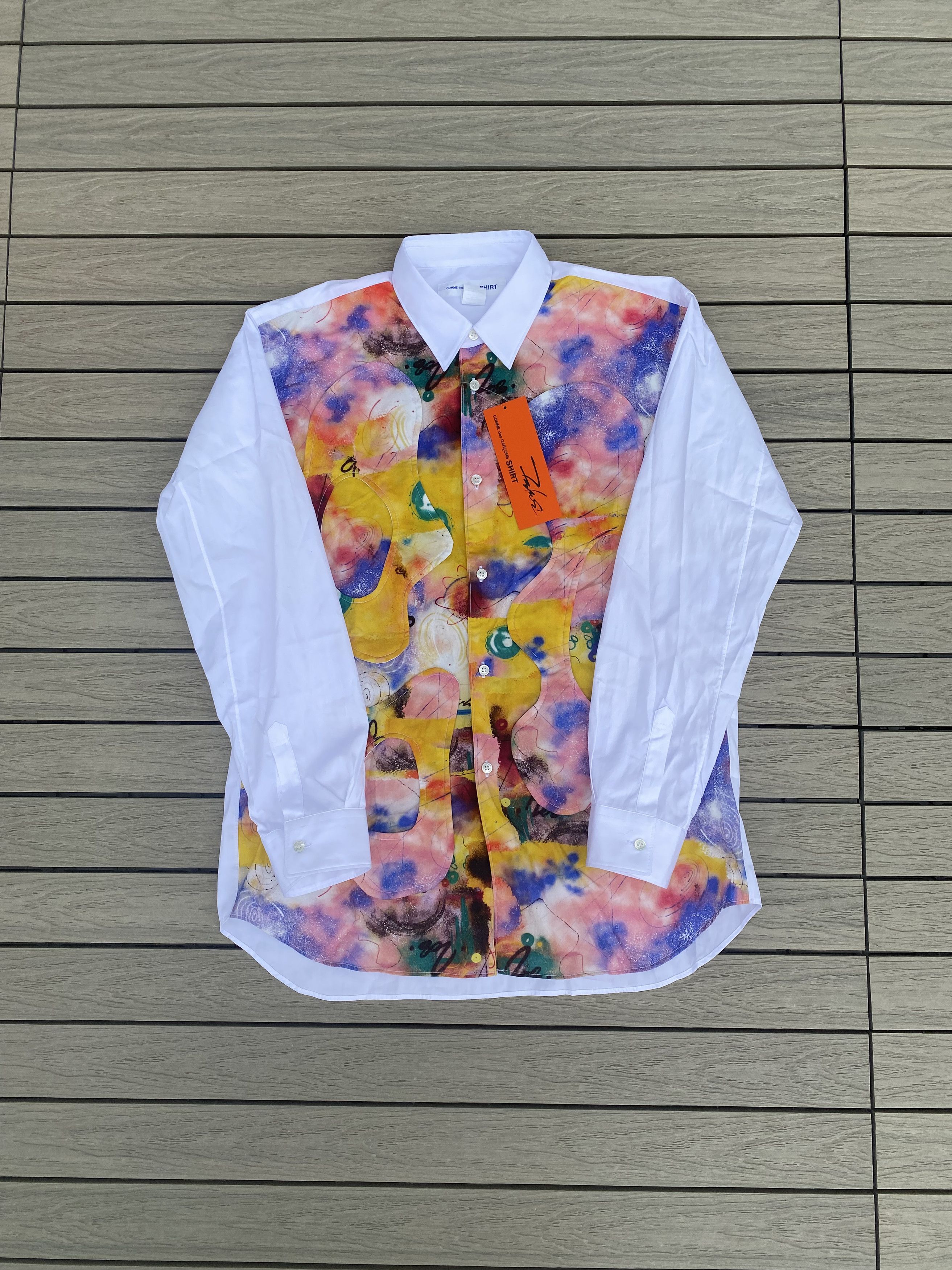 image of Comme Des Garcons Shirt x Futura 2000 Cdg X Futura Button Front Shirt Medium M, Men's
