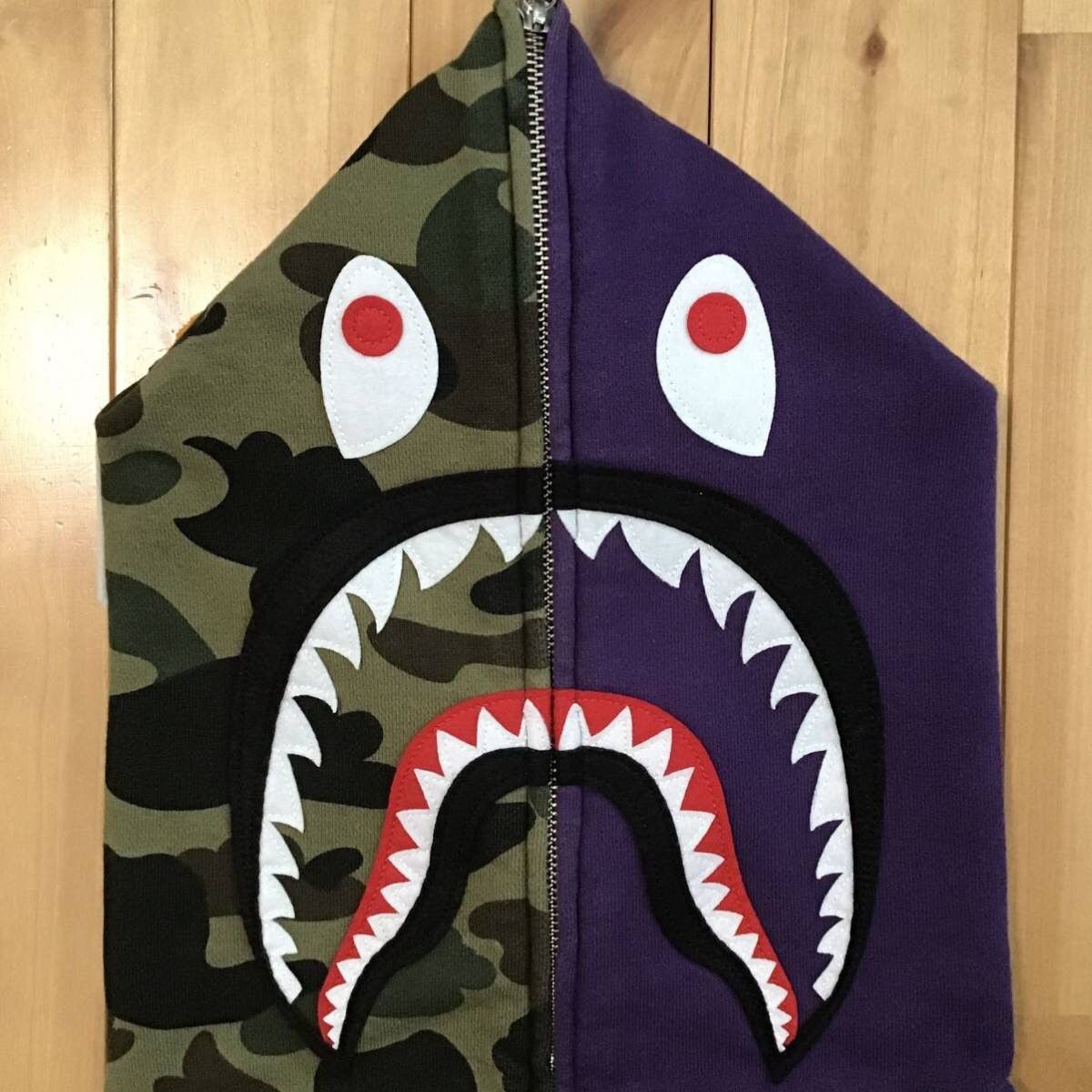 Bape BAPE purple × 1st camo green shark full zip hoodie APE Size US L / EU 52-54 / 3 - 3 Thumbnail