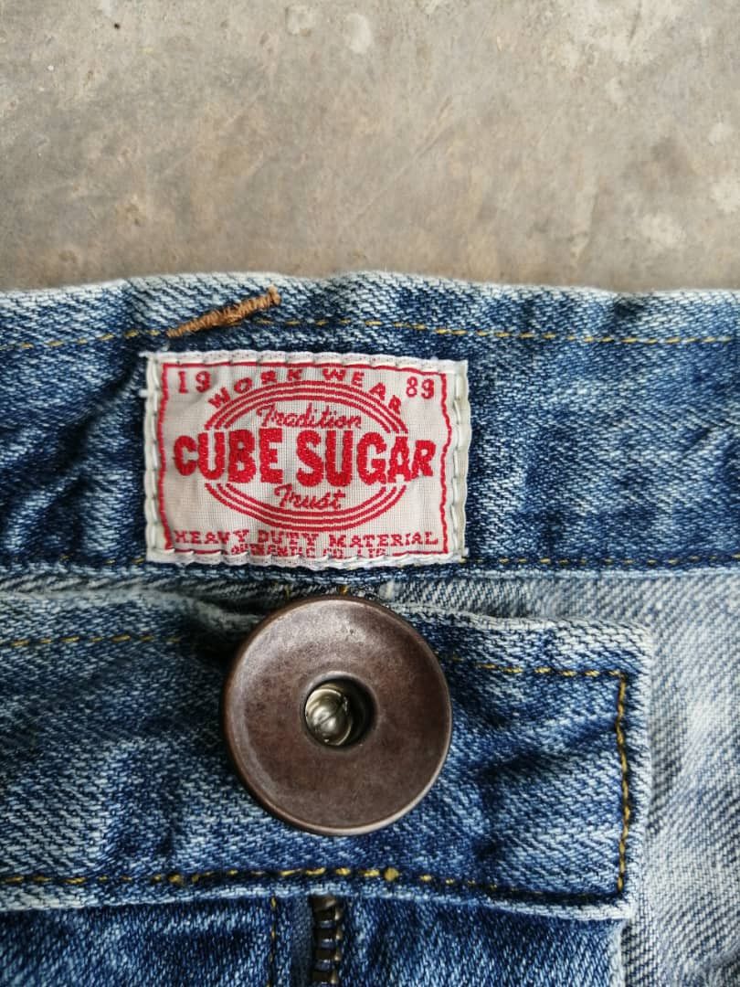 Japanese Brand Sugar Cube Japanese Painter Jeans Three Quarter Workwear Size US 31 - 5 Thumbnail