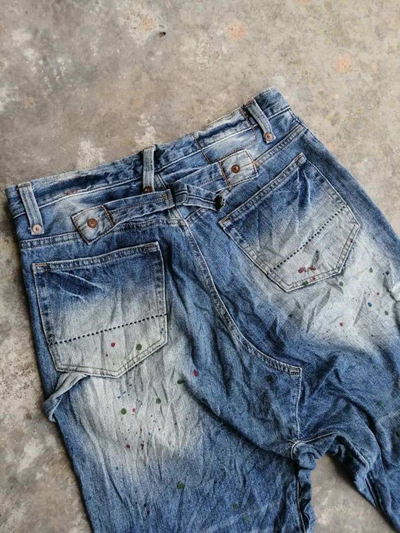 Japanese Brand Sugar Cube Japanese Painter Jeans Three Quarter Workwear Size US 31 - 9 Thumbnail