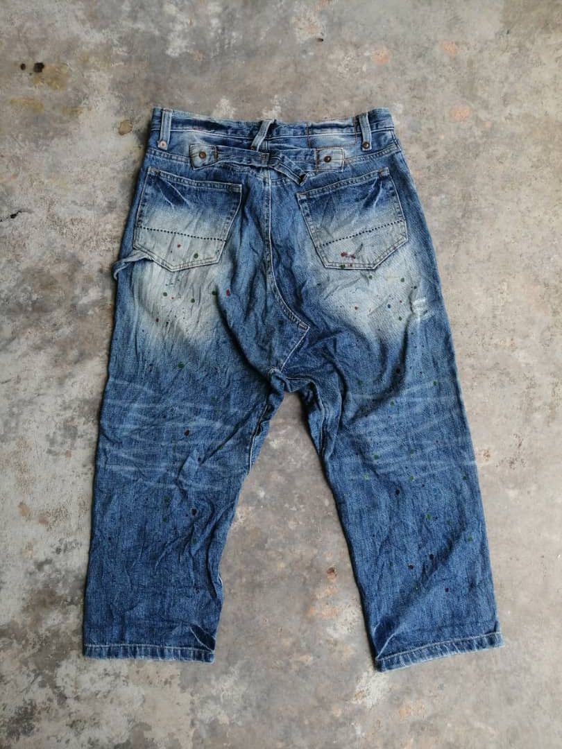 Japanese Brand Sugar Cube Japanese Painter Jeans Three Quarter Workwear Size US 31 - 2 Thumbnail
