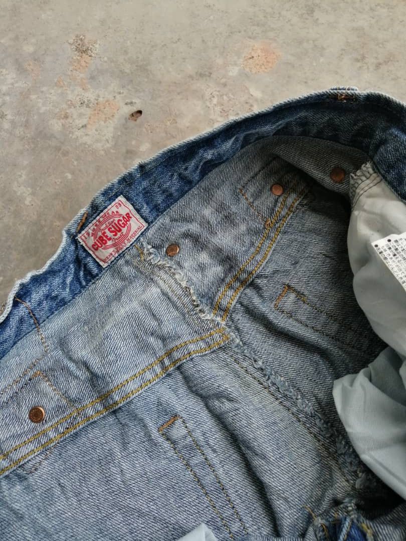 Japanese Brand Sugar Cube Japanese Painter Jeans Three Quarter Workwear Size US 31 - 4 Thumbnail