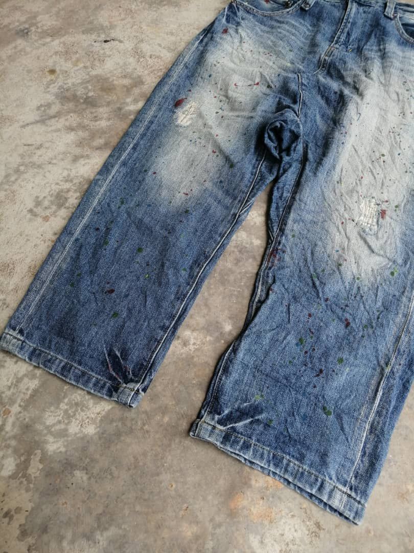 Japanese Brand Sugar Cube Japanese Painter Jeans Three Quarter Workwear Size US 31 - 11 Thumbnail