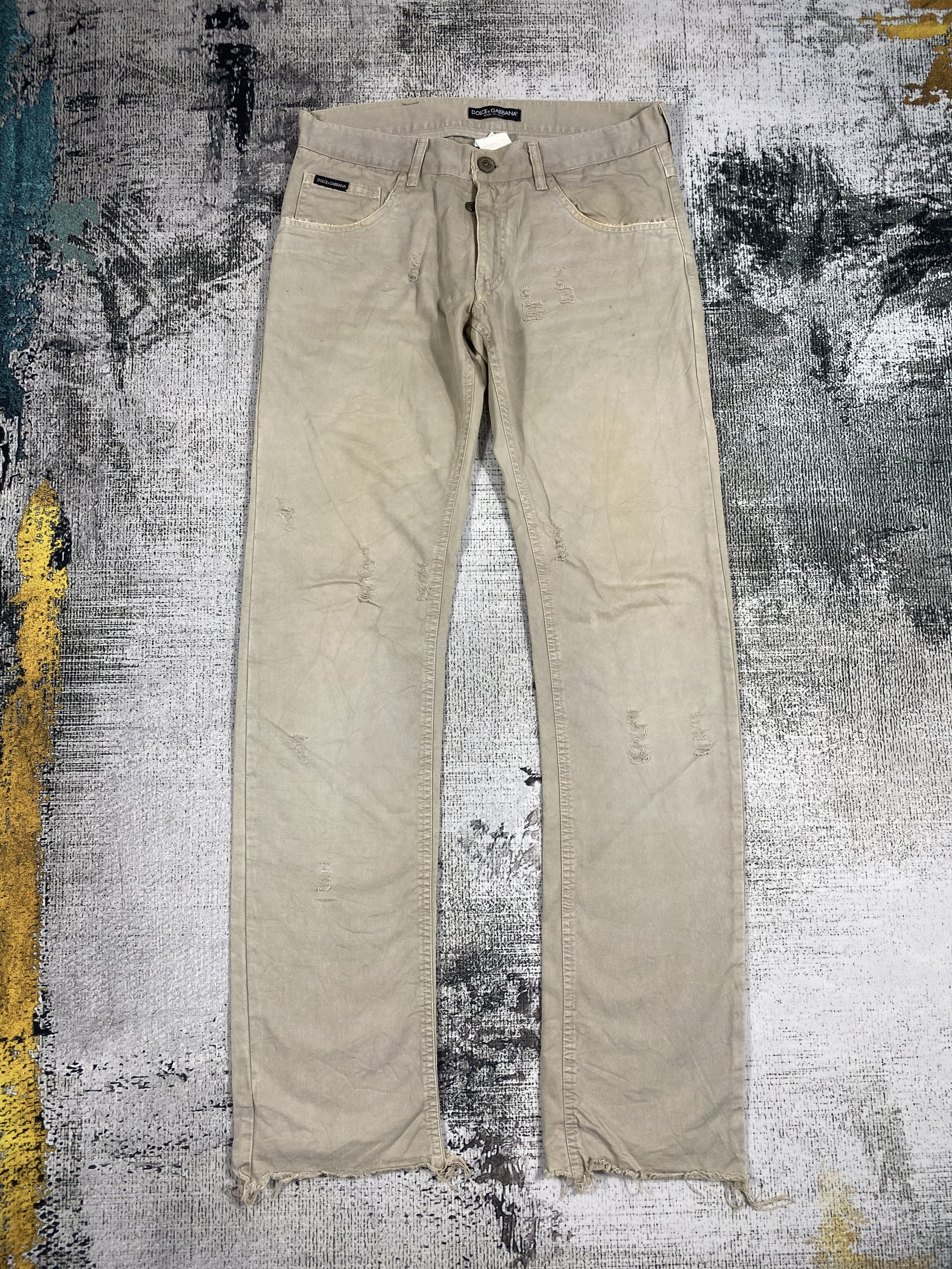 Dolce & Gabbana RARE🔥Low Rise Brown Washed Distressed Light Denim Size US 30 / EU 46 - 1 Thumbnail