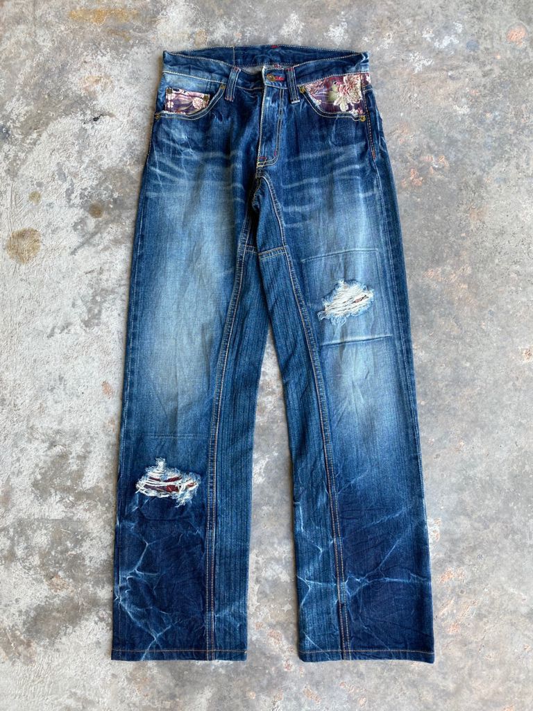 Eternal RARE🔥Art Jeans Japanese Brand Eternal Distressed Denim Size US 28 / EU 44 - 2 Thumbnail