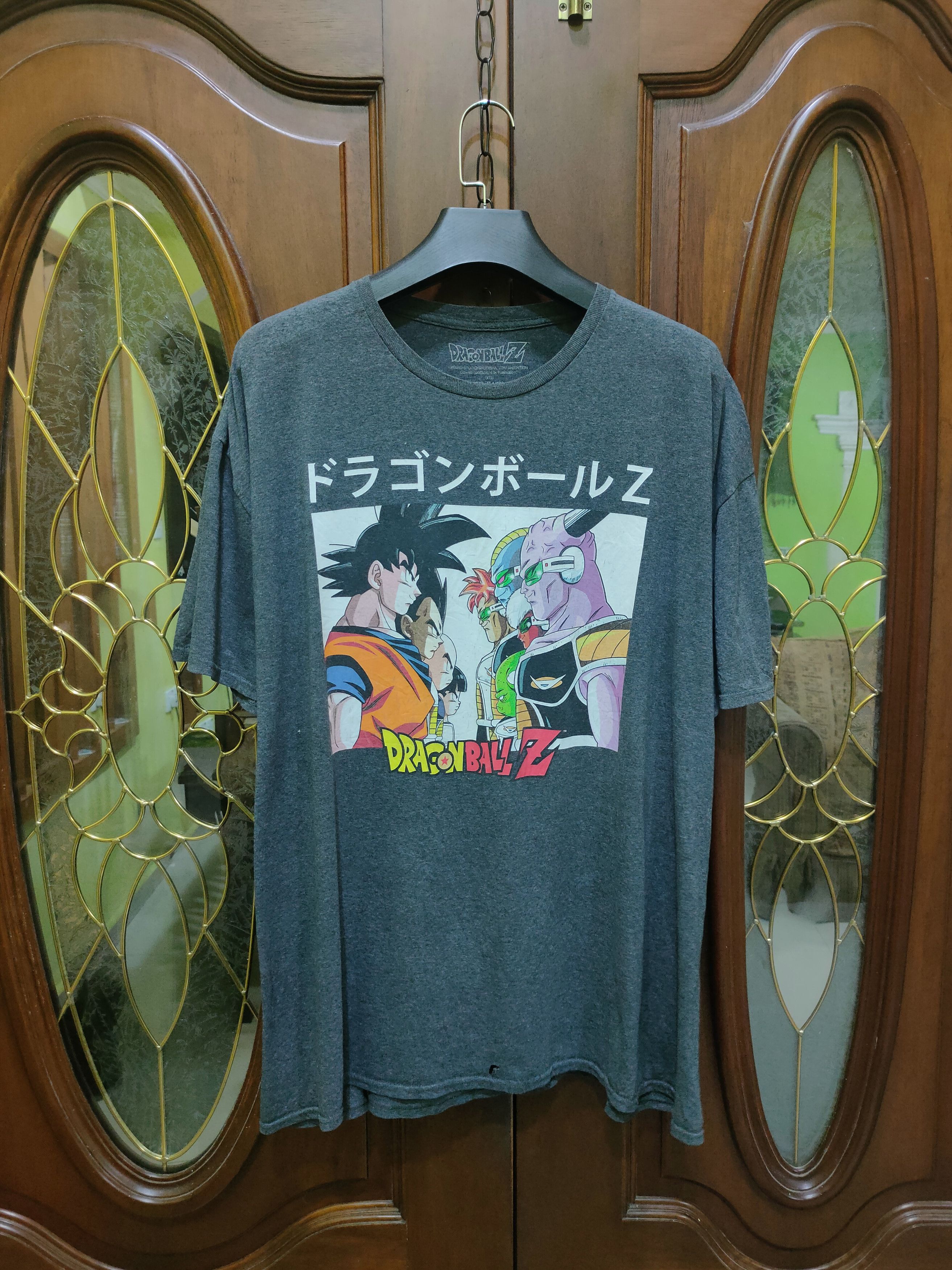 image of Anima All Hero!! Dragon Ball Z Anime Oversized Tshirt Dbz in Grey, Men's (Size 2XL)