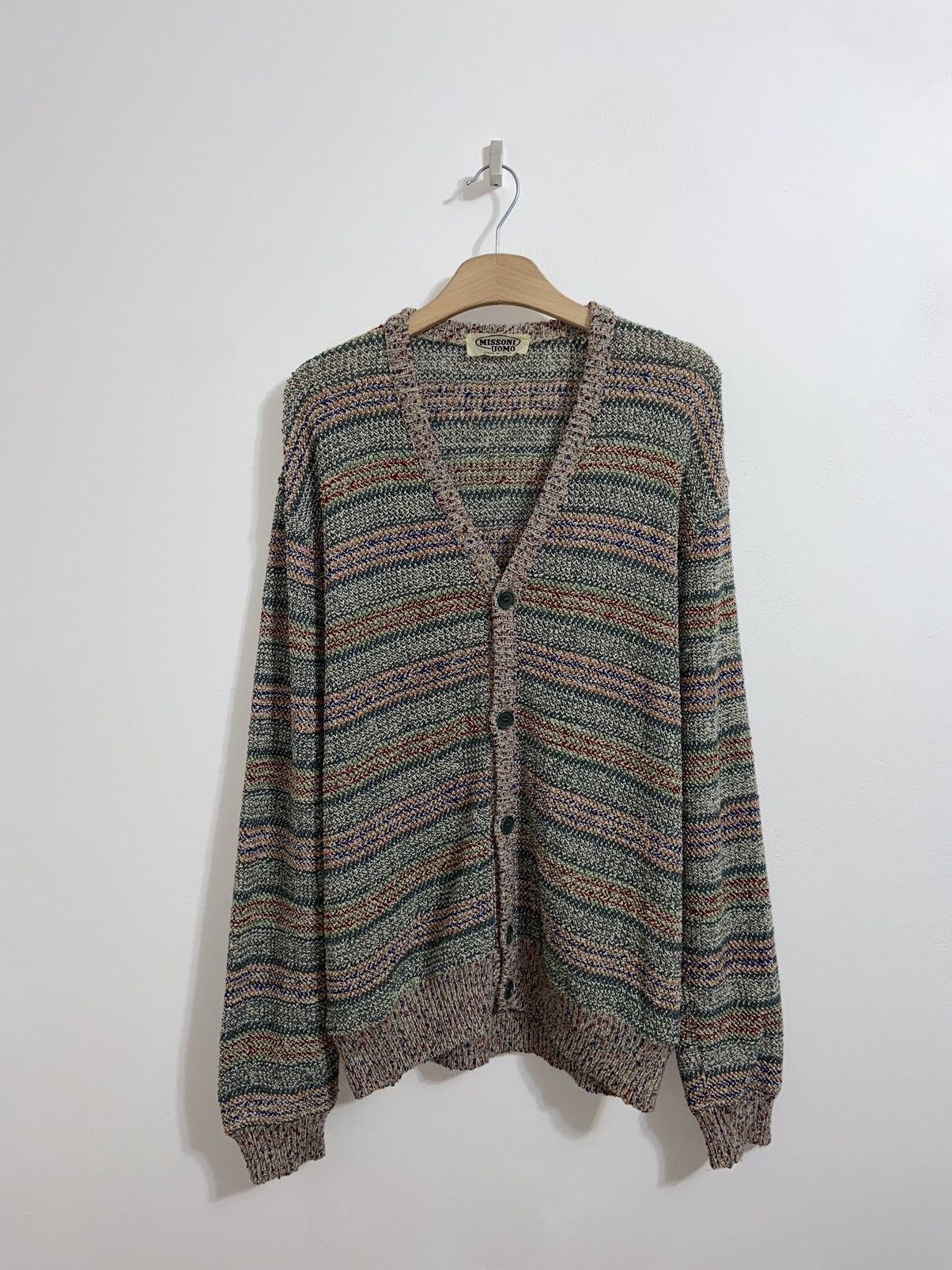 Missoni Missoni Uomo Men’s Vintage Cardigan Pattern Sweater Size US XL / EU 56 / 4 - 1 Thumbnail