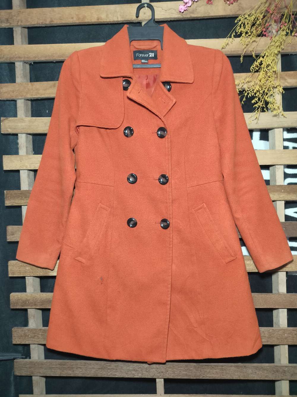 image of Archival Clothing x Forever 21 Overcoat in Orange, Women's (Size Medium)