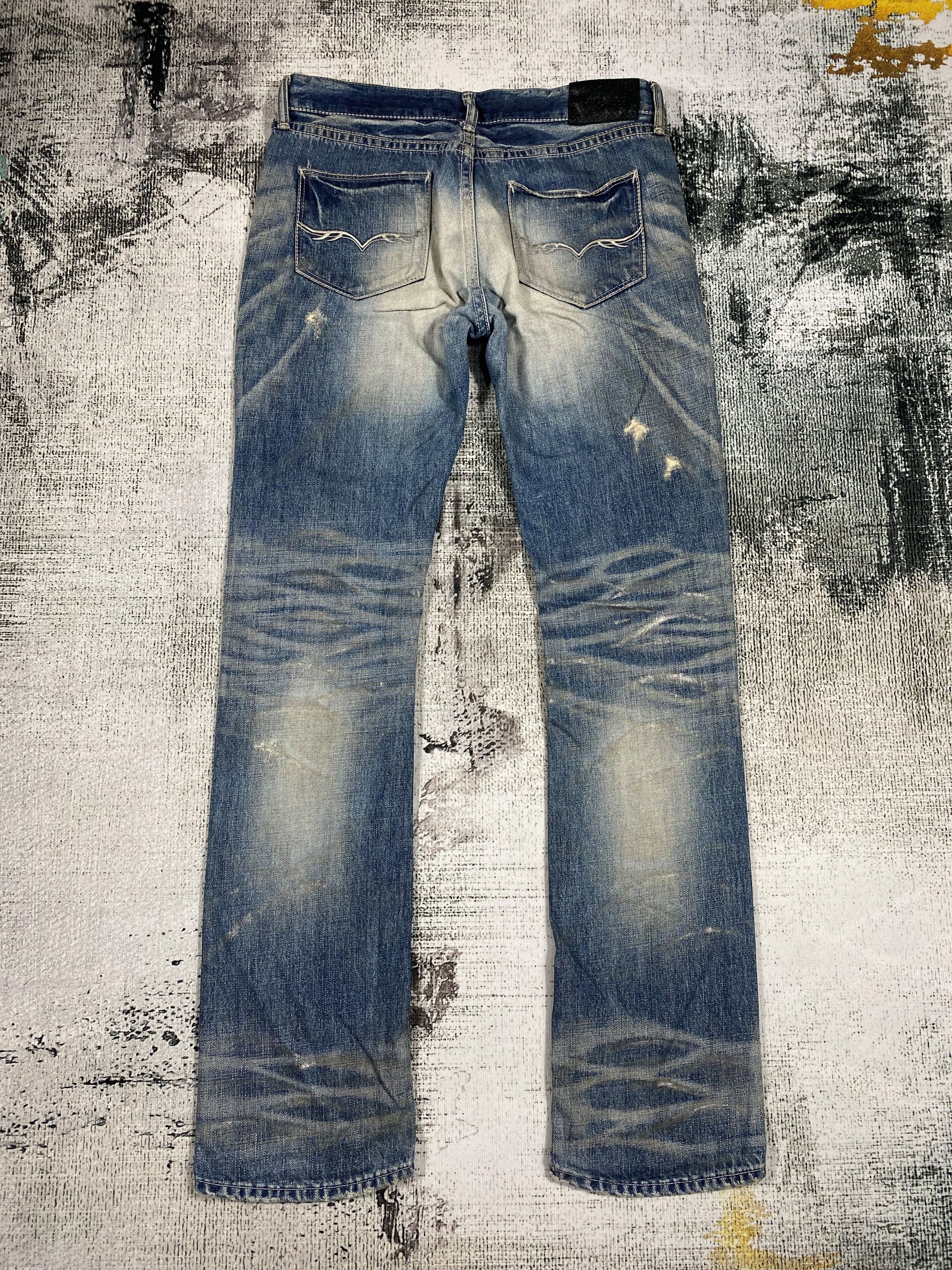 GOSTAR DE FUGA RARE🔥FUGA Japanese Rusty Distressed Mini Bootcut Jeans Size 31" - 2 Thumbnail